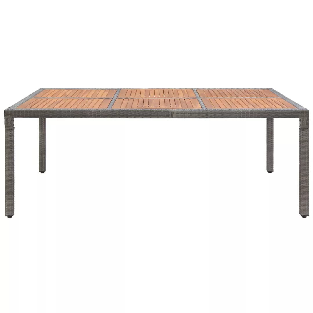 Gartentisch Grau 200x150x74cm Poly Rattan Und Akazie Massivholz günstig online kaufen