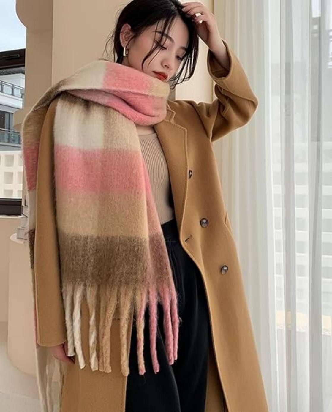 Coonoor Wollschal Damen Schal,kuschelweich Karo,Winter Schal günstig online kaufen