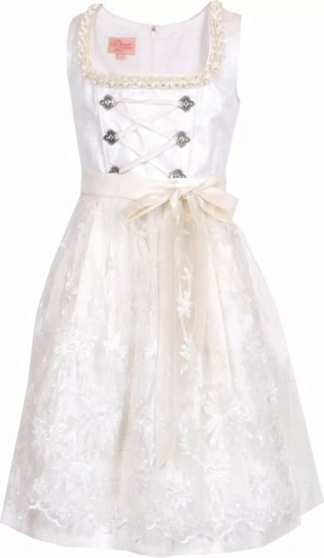 Pezzo D'oro Dirndl Kommuniondirndl, Blumenstreudirndl, Farbe creme mit Spit günstig online kaufen