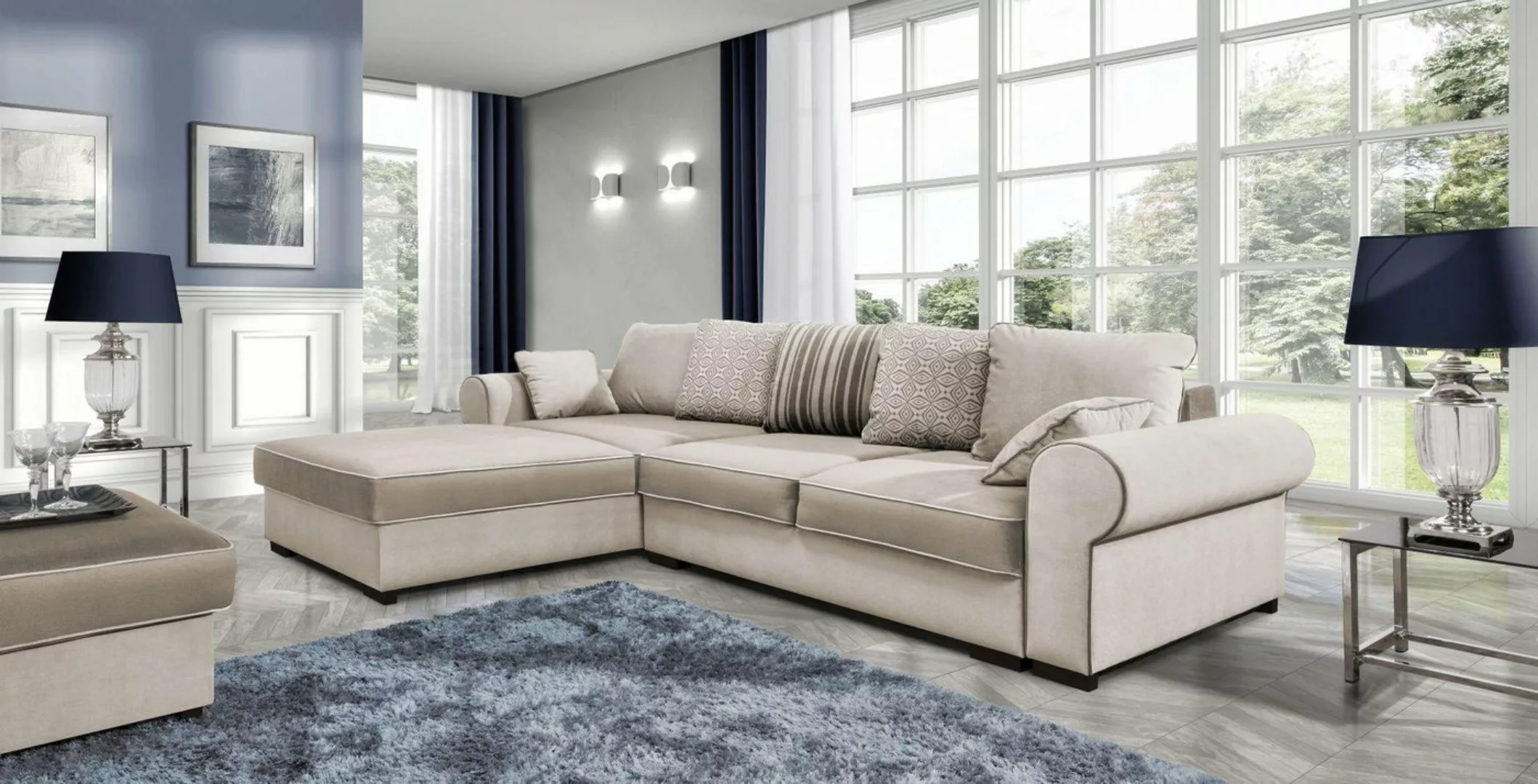 Xlmoebel Ecksofa Moderne Stoff-Eckcouch in L-Form für das Wohnzimmer mit Te günstig online kaufen