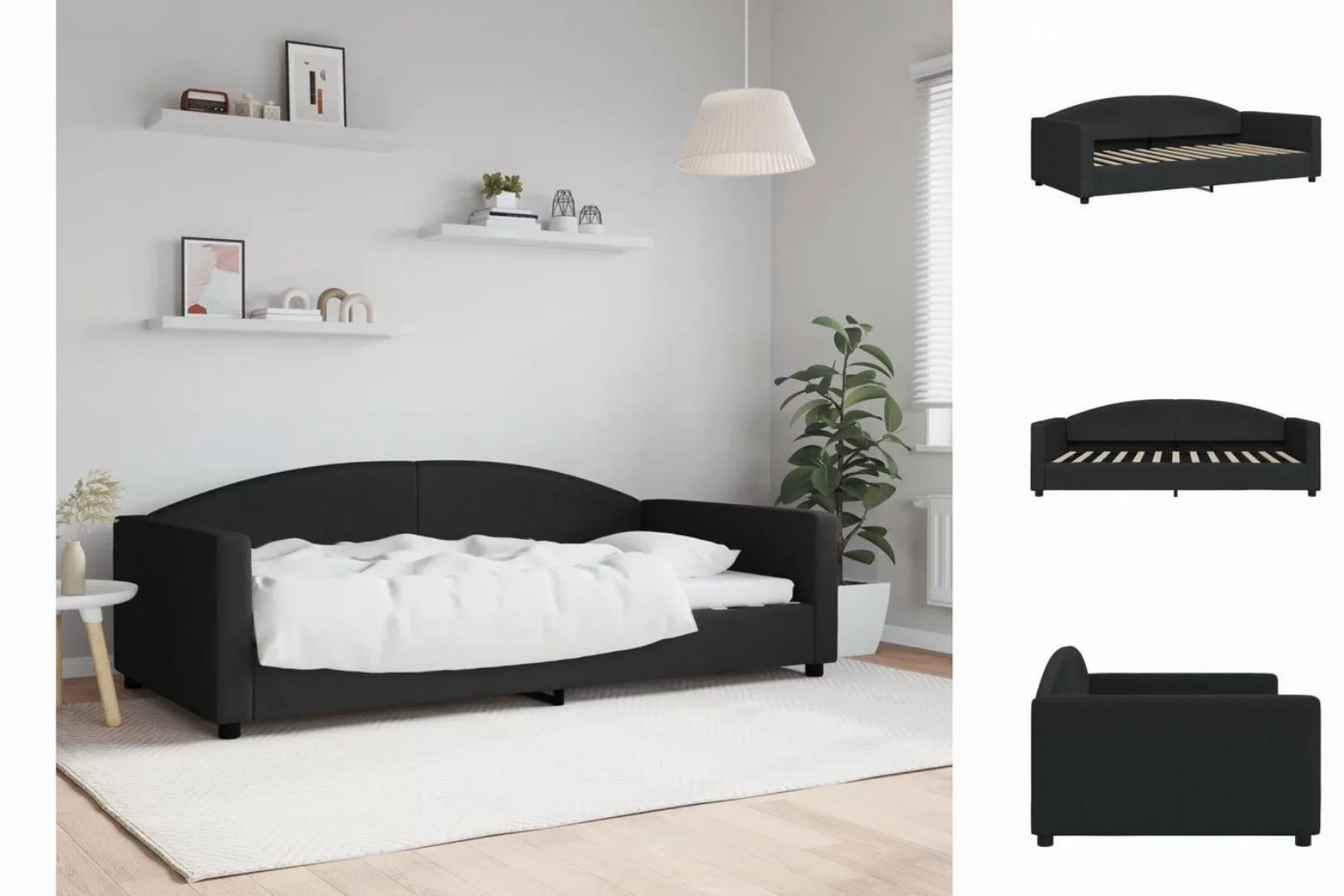 vidaXL Gästebett Tagesbett Schwarz 100x200 cm Stoff Gästebett Gästecouch Gä günstig online kaufen