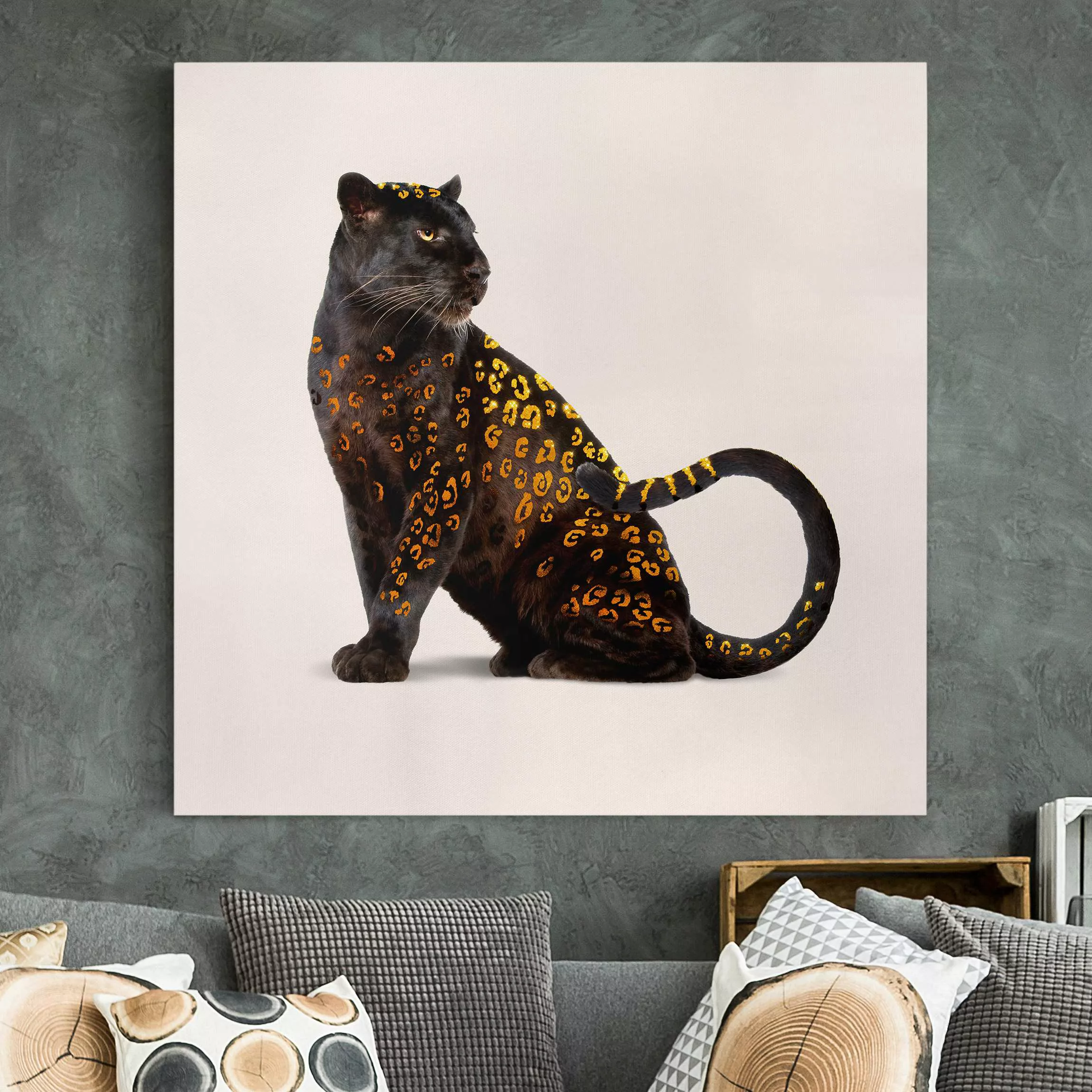 Leinwandbild Goldener Panther günstig online kaufen