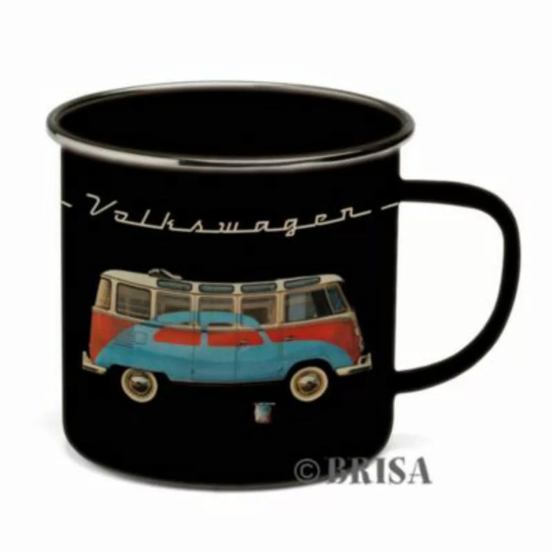 VW Collection by BRISA VW T1 Bulli Bus Tasse emailliert 500ml schwarz günstig online kaufen