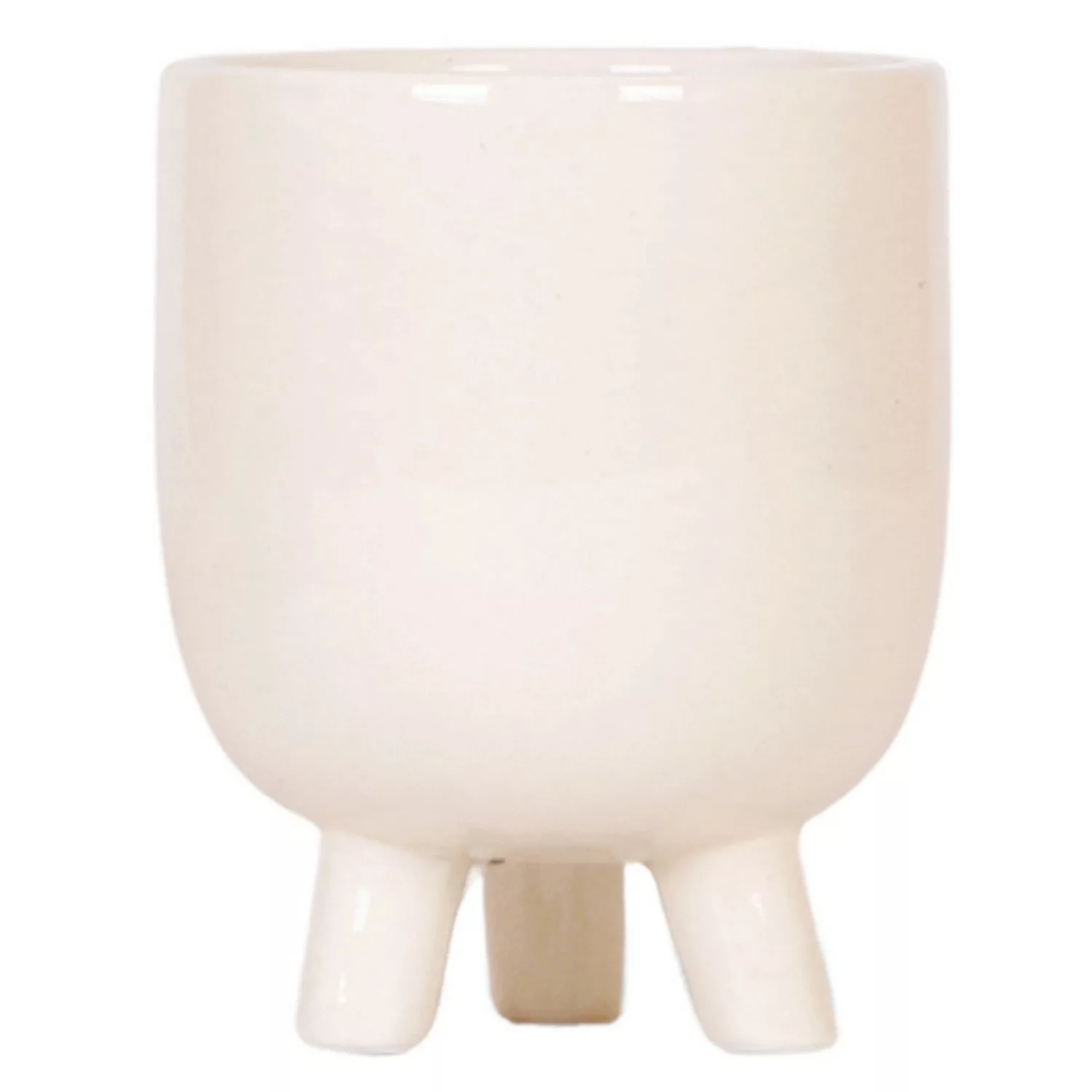Keramik-Übertopf Gummy Travertine Ø 9 cm x 10 cm Weiß günstig online kaufen