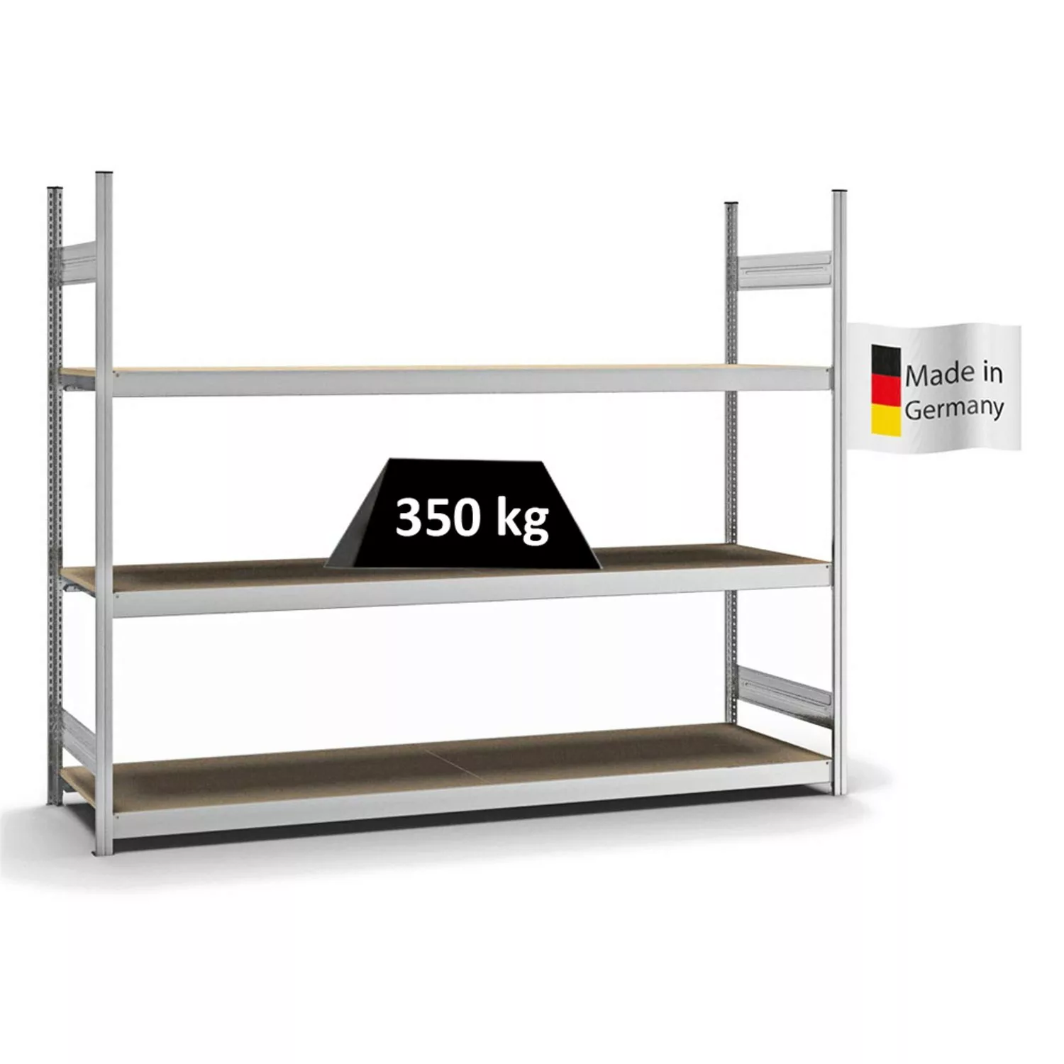 PROREGAL Weitspannregal Stecksystem T-Profil Grundregal HxBxT 200x250x60 cm günstig online kaufen