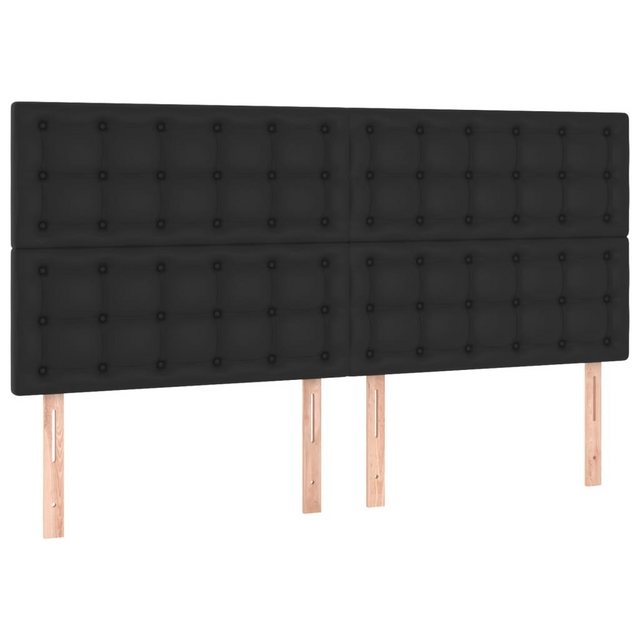 vidaXL Bett, Kopfteile 4 Stk. Schwarz 100x5x78/88 cm Kunstleder günstig online kaufen