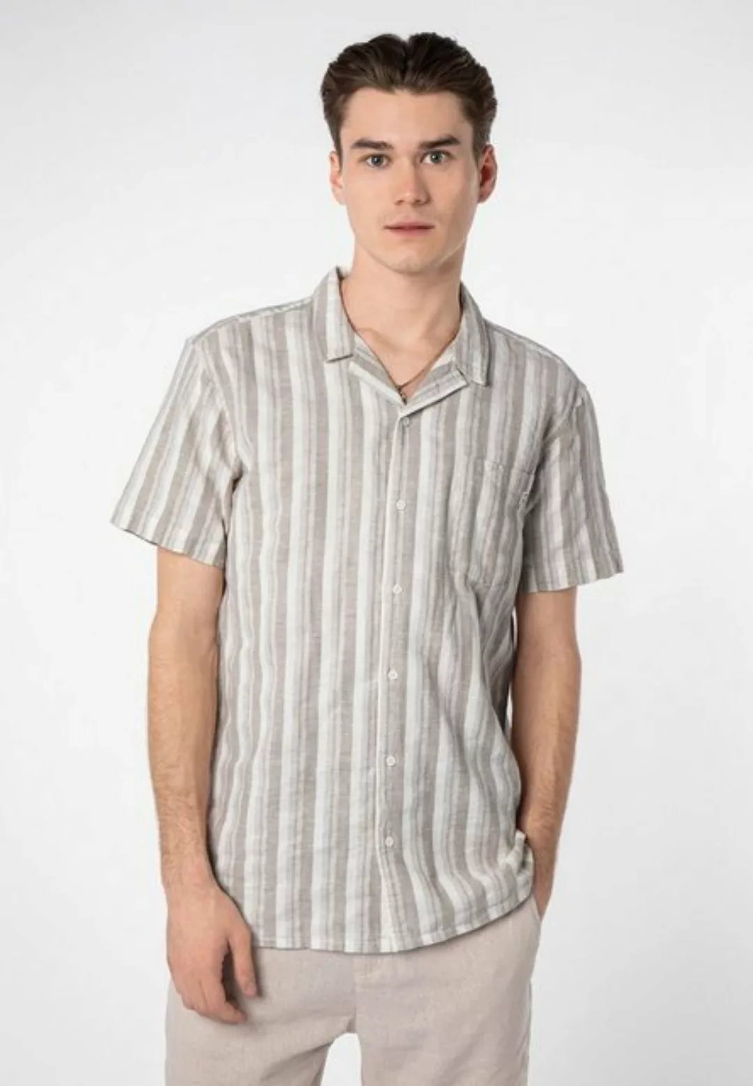 SUBLEVEL Kurzarmhemd Kurzarm Hemd gestreift günstig online kaufen