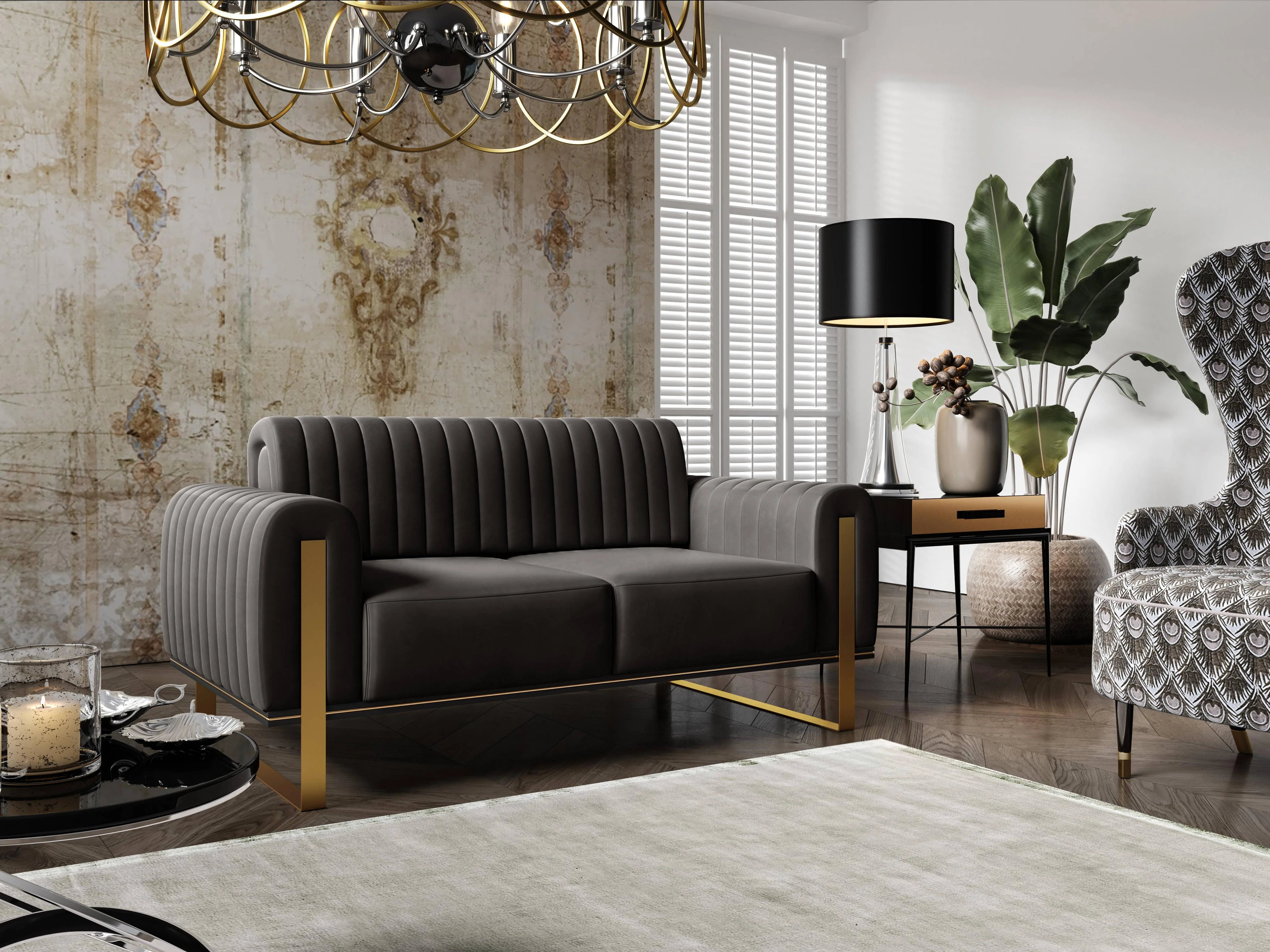 NADUVI Collection | 2-Sitzer-Sofa Nouveau-Samt günstig online kaufen