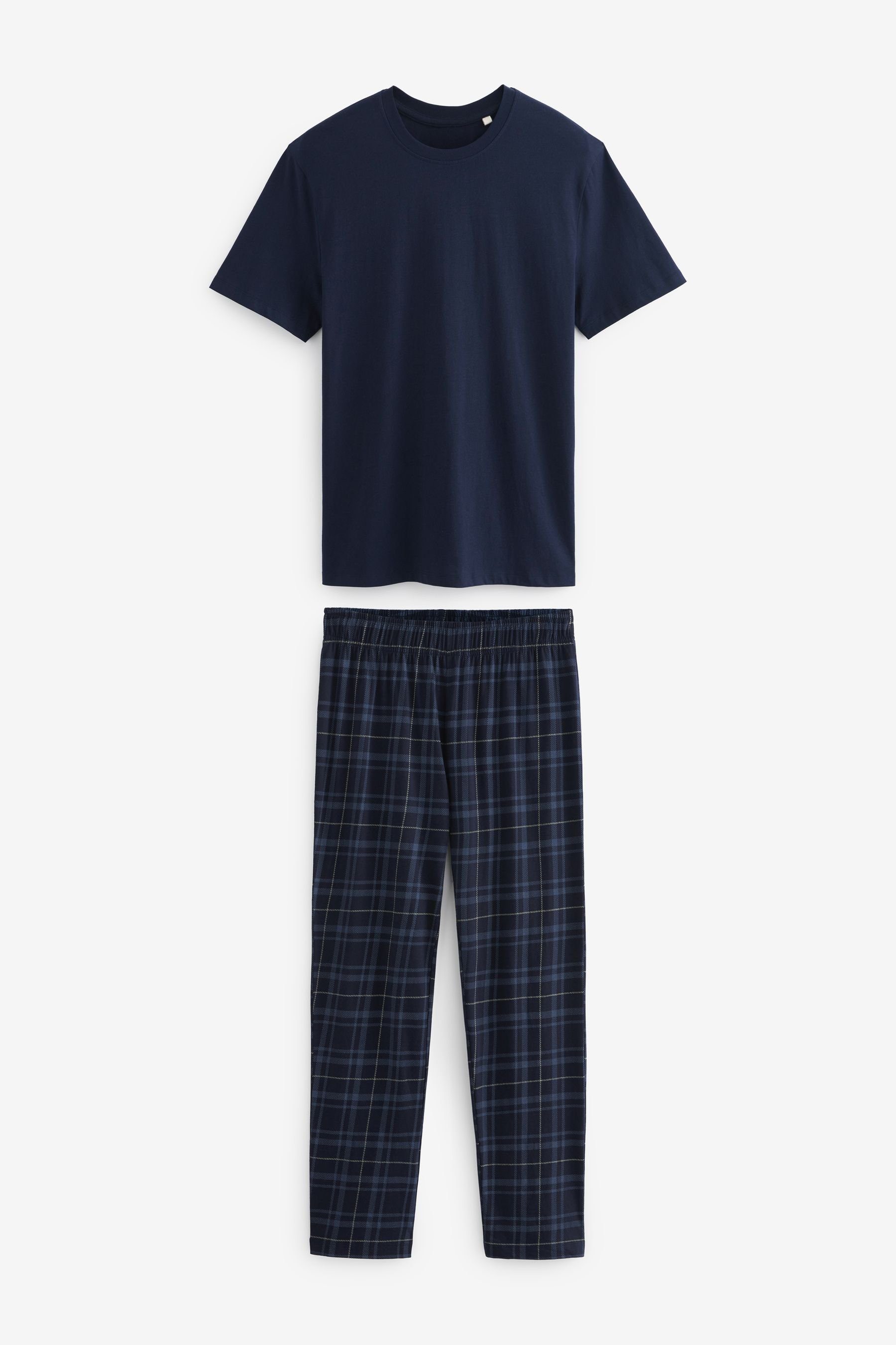 Next Pyjama Kurzärmeliger, karierter Schlafanzug, Baumwolle günstig online kaufen