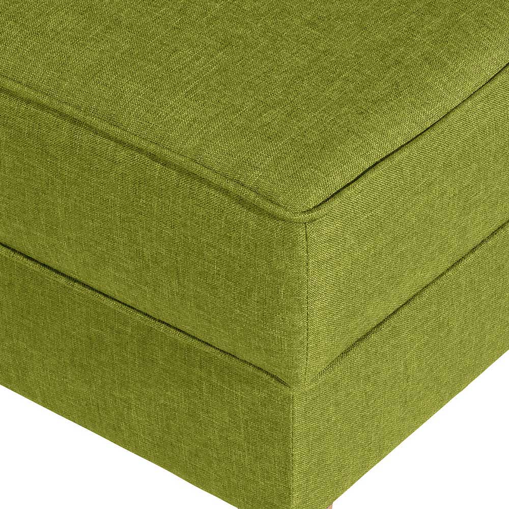 Couchhocker in Gelbgrün Flachgewebe Vierfußgestell aus Holz günstig online kaufen