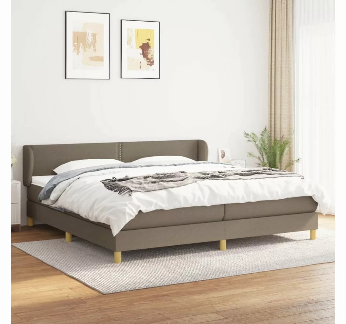 vidaXL Boxspringbett Boxspringbett mit Matratze Taupe 200x200 cm Stoff Bett günstig online kaufen