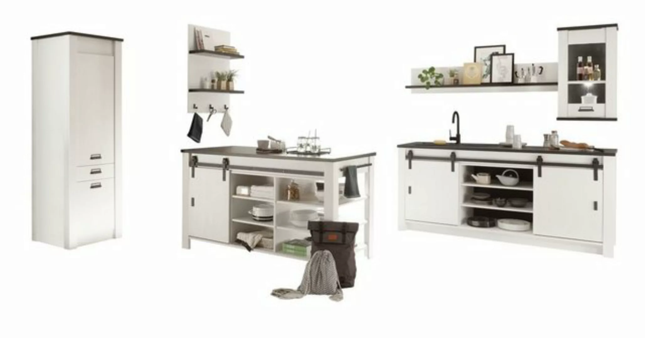 Furn.Design Küchenbuffet Stove (Küche in weiß Pinie, 6-St., komplett Set La günstig online kaufen