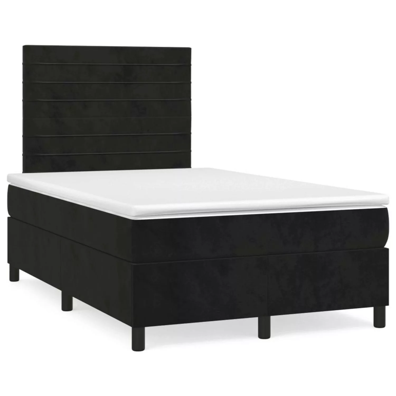 vidaXL Boxspringbett mit Matratze Schwarz 120x200 cm Samt1349901 günstig online kaufen