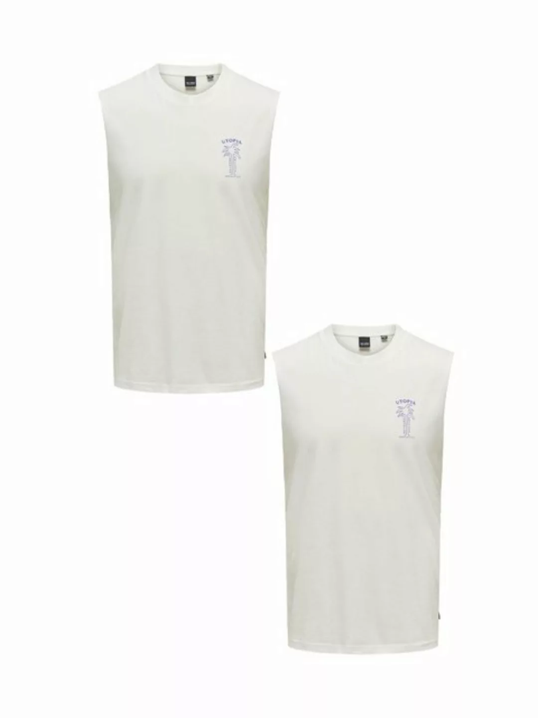 ONLY & SONS T-Shirt T-Shirt 2er-Set ärmellos Bio-Baumwolle (2-tlg) 7740 in günstig online kaufen