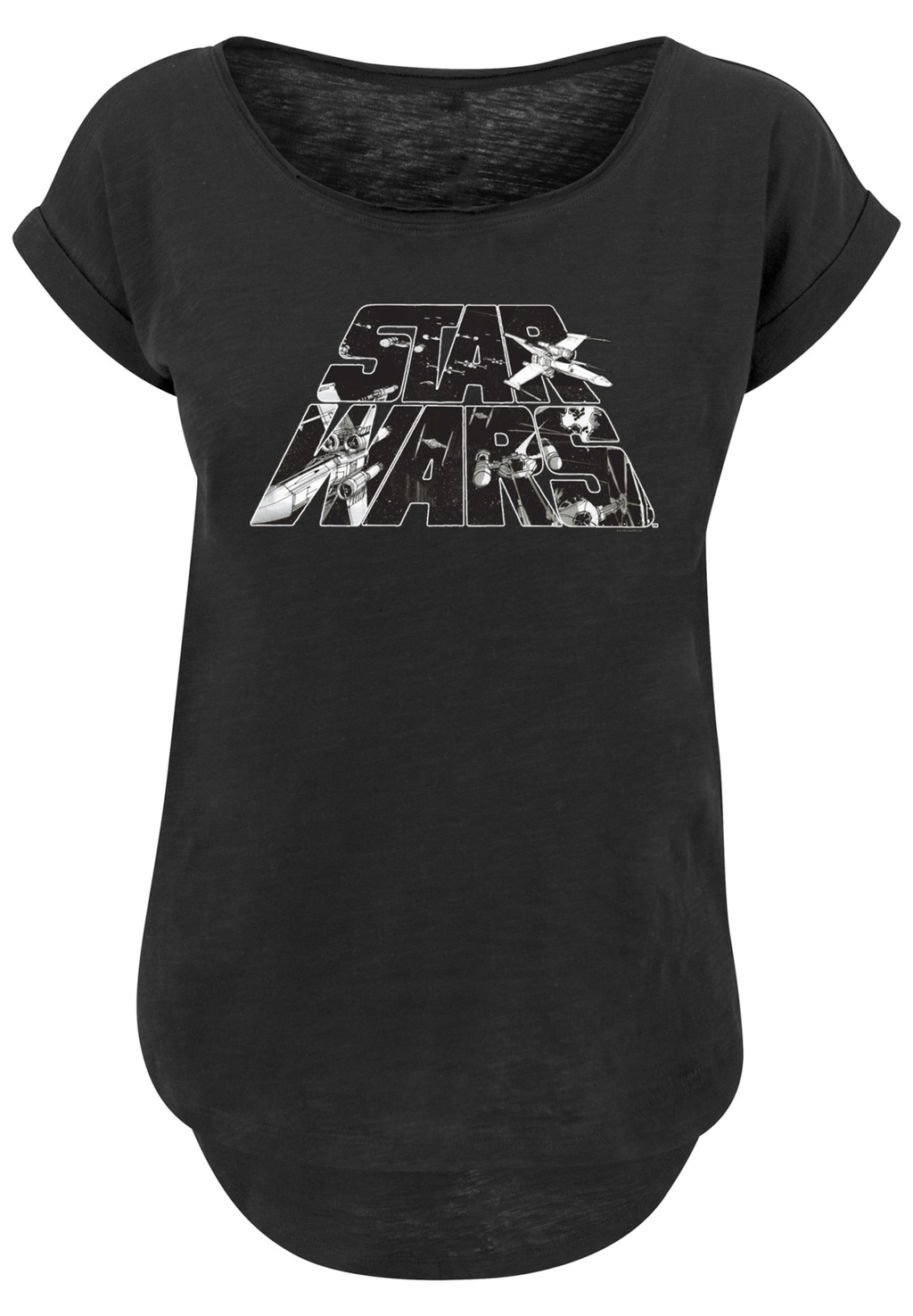F4NT4STIC T-Shirt "Long Cut T-Shirt Star Wars Logo Space Sketch", Damen,Pre günstig online kaufen