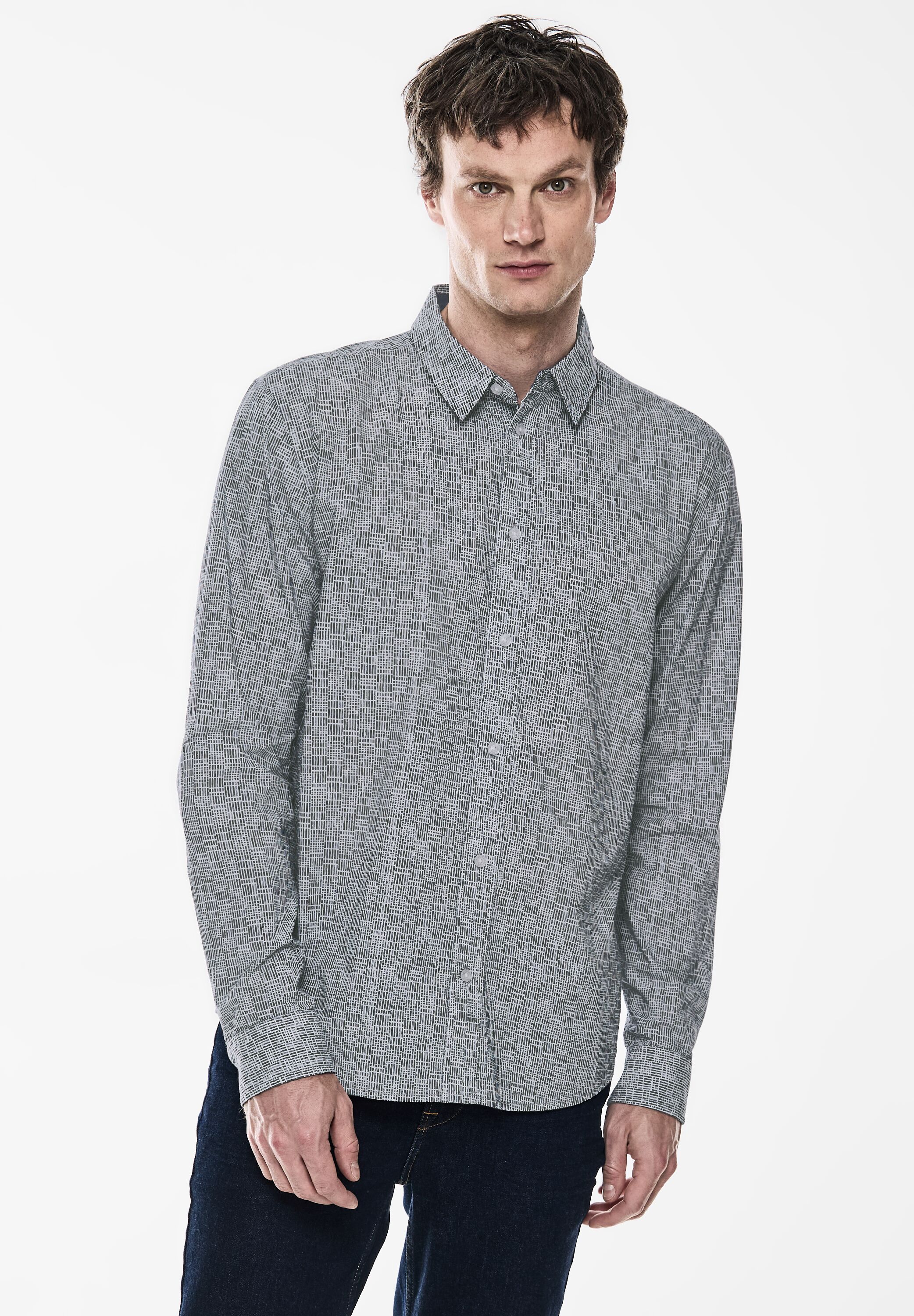 STREET ONE MEN Langarmhemd, aus reiner Baumwolle günstig online kaufen