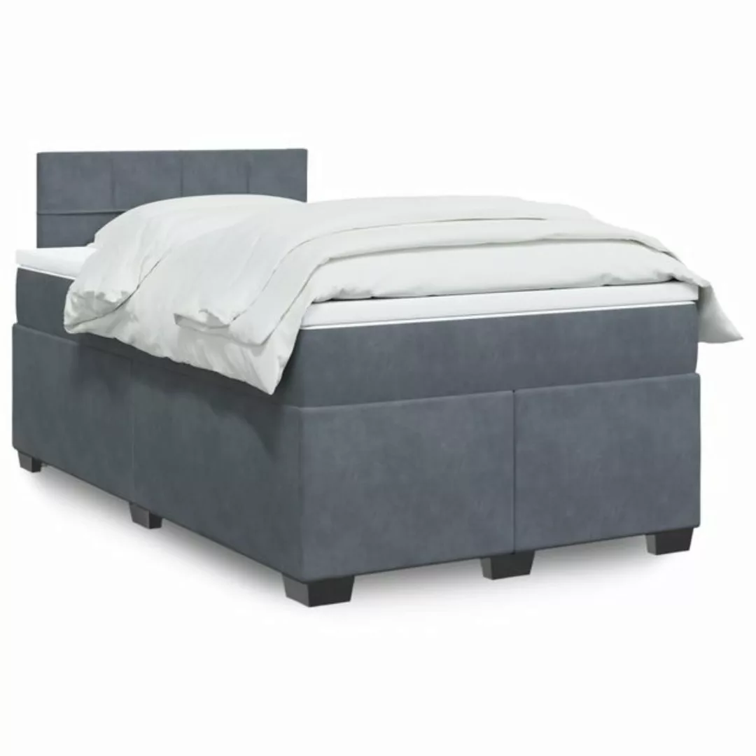 furnicato Bettgestell Boxspringbett mit Matratze Dunkelgrau 120x190 cm Samt günstig online kaufen