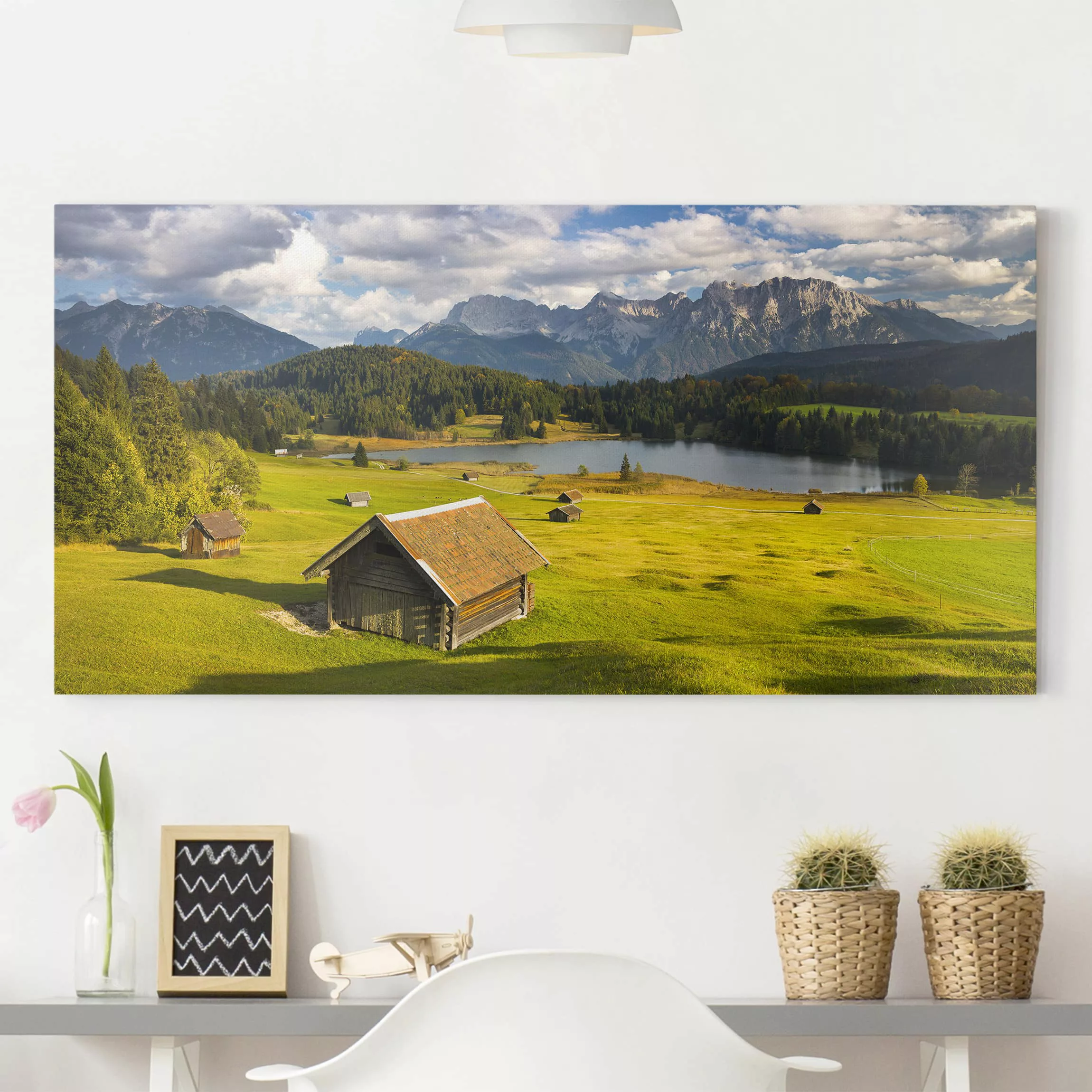 Leinwandbild Natur & Landschaft - Querformat Geroldsee Oberbayern günstig online kaufen