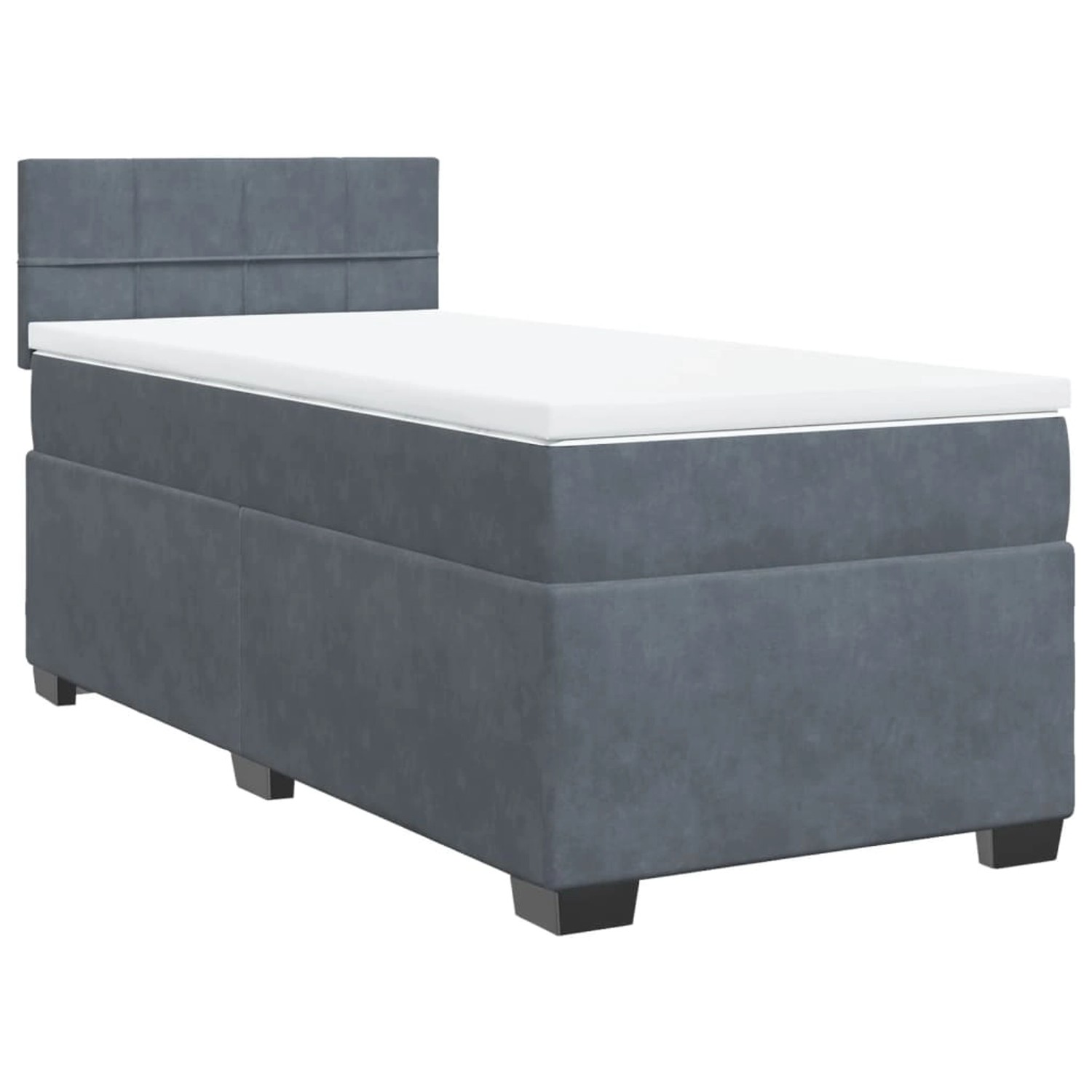 vidaXL Boxspringbett mit Matratze Dunkelgrau 100x200 cm Samt2097883 günstig online kaufen