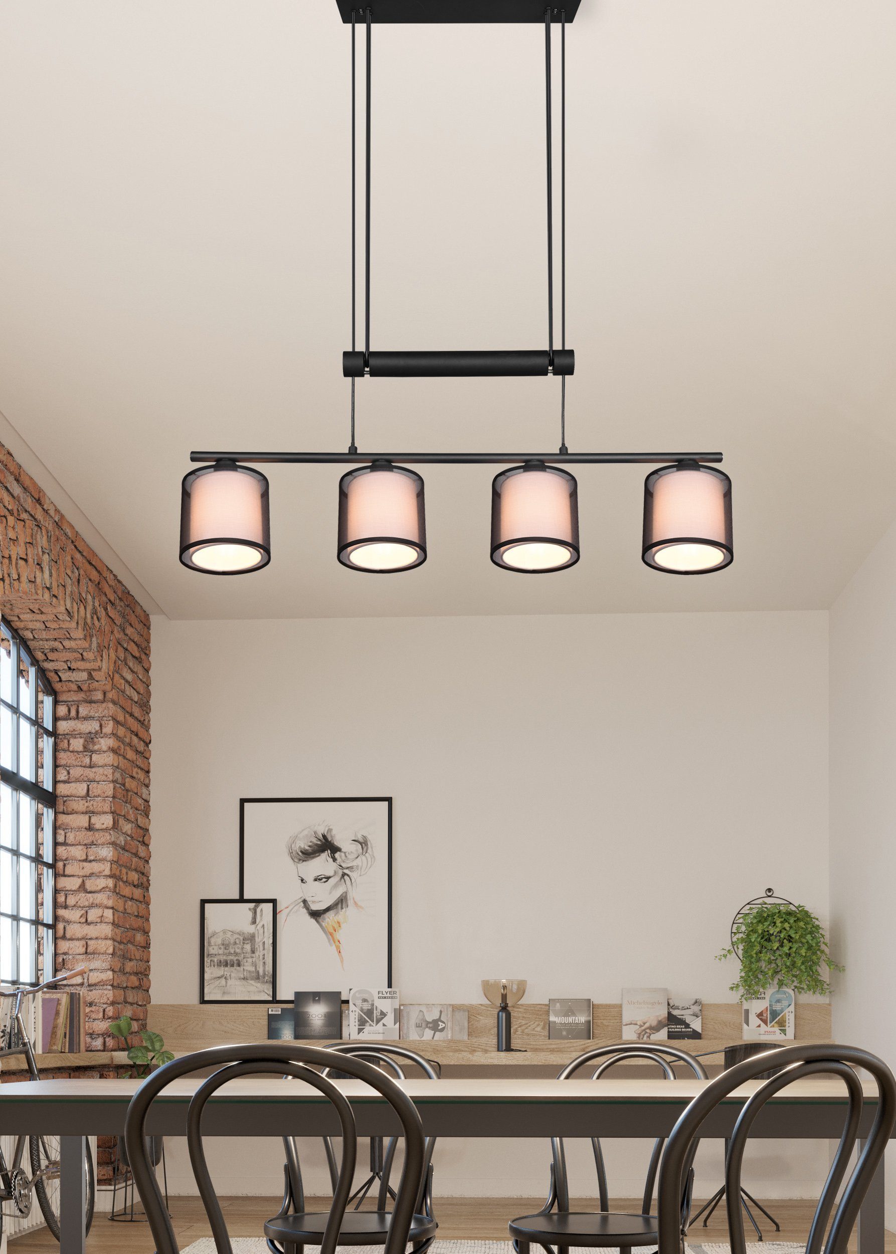 my home Pendelleuchte Liotta, Leuchtmittel wechselbar, günstig online kaufen