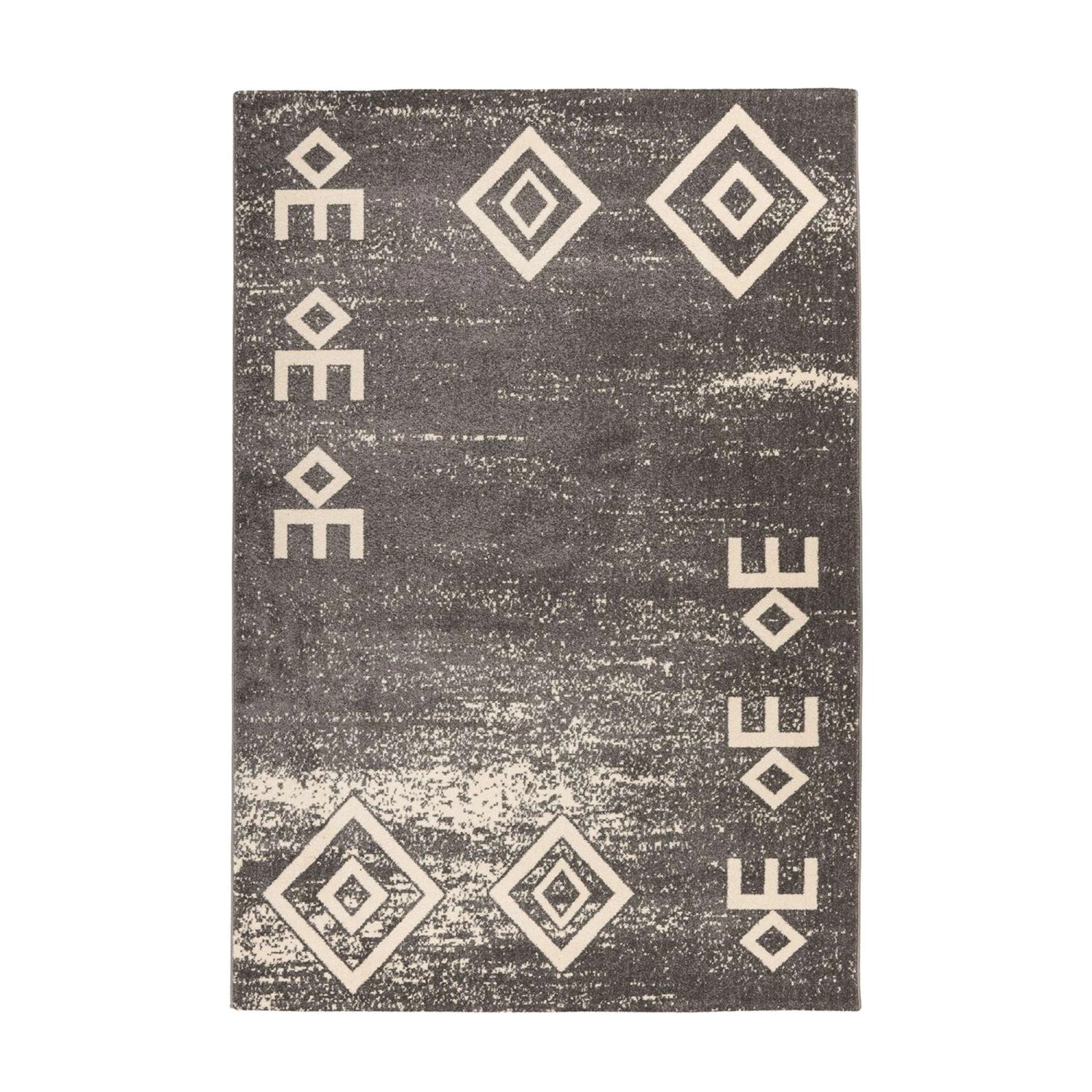 MeGusta Kurzflor Teppich EthnoDesign Grau 160x230 cm Rocío günstig online kaufen