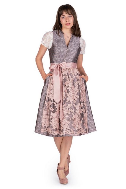 MarJo Dirndl Midi Dirndl 2tlg. - KIM - anthrazit/altrosa günstig online kaufen