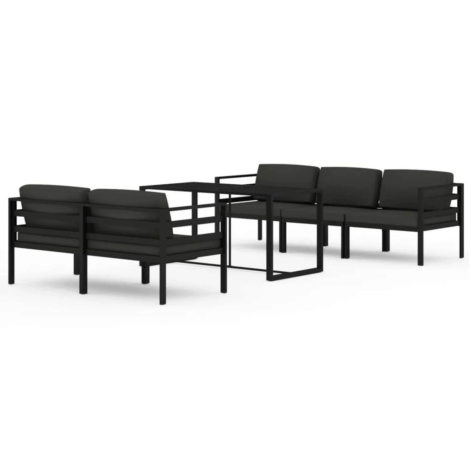 Vidaxl 6-tlg. Garten-lounge-set Mit Kissen Aluminium Anthrazit günstig online kaufen