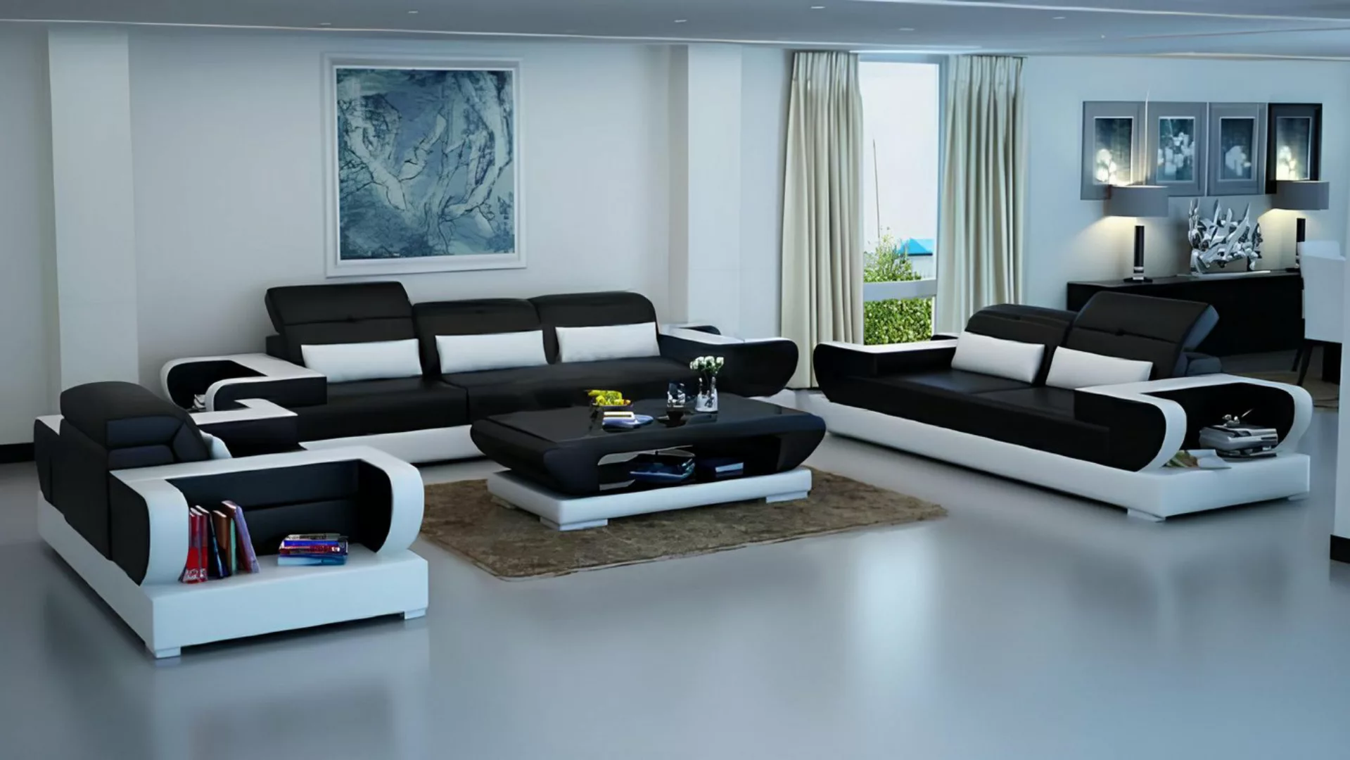 Xlmoebel Sofa Modernes Sofa-Set aus Leder mit USB-Anschluss, bestehend aus günstig online kaufen