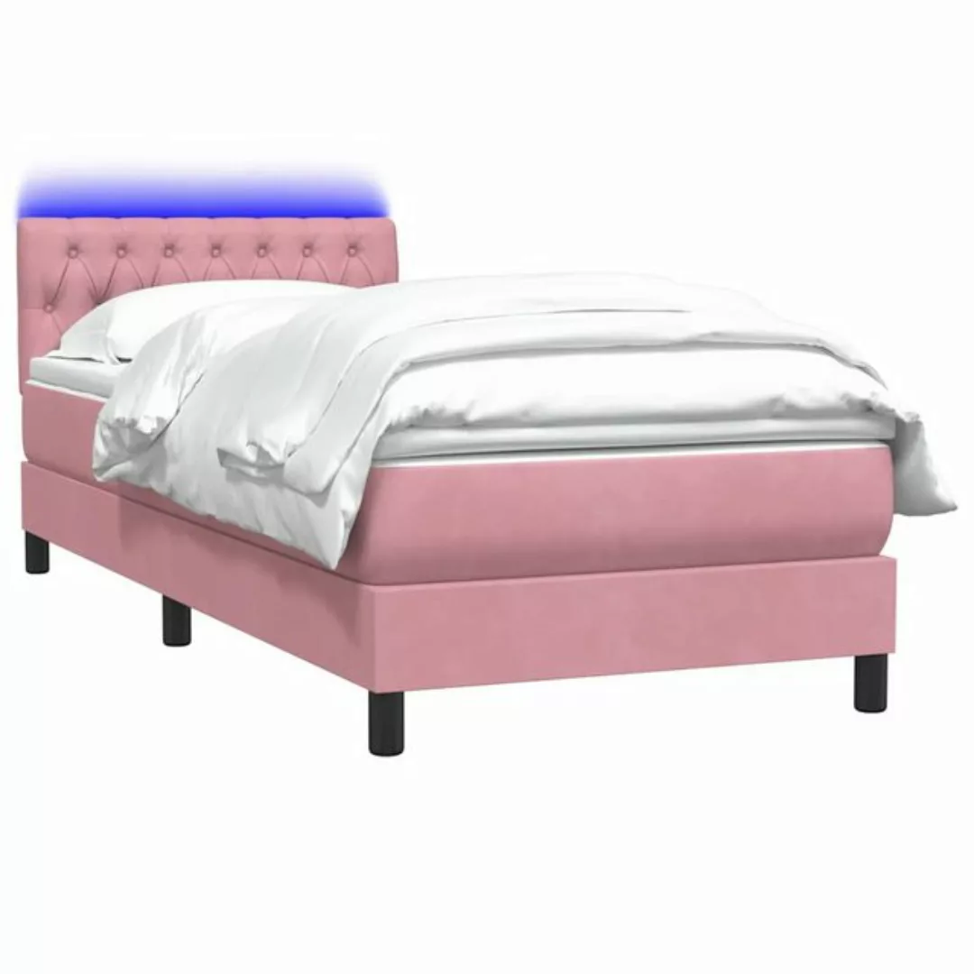 vidaXL Bett Boxspringbett mit Matratze Rosa 80x210 cm Samt günstig online kaufen