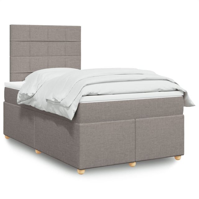 vidaXL Boxspringbett, Boxspringbett mit Matratze Taupe 120x190 cm Stoff günstig online kaufen