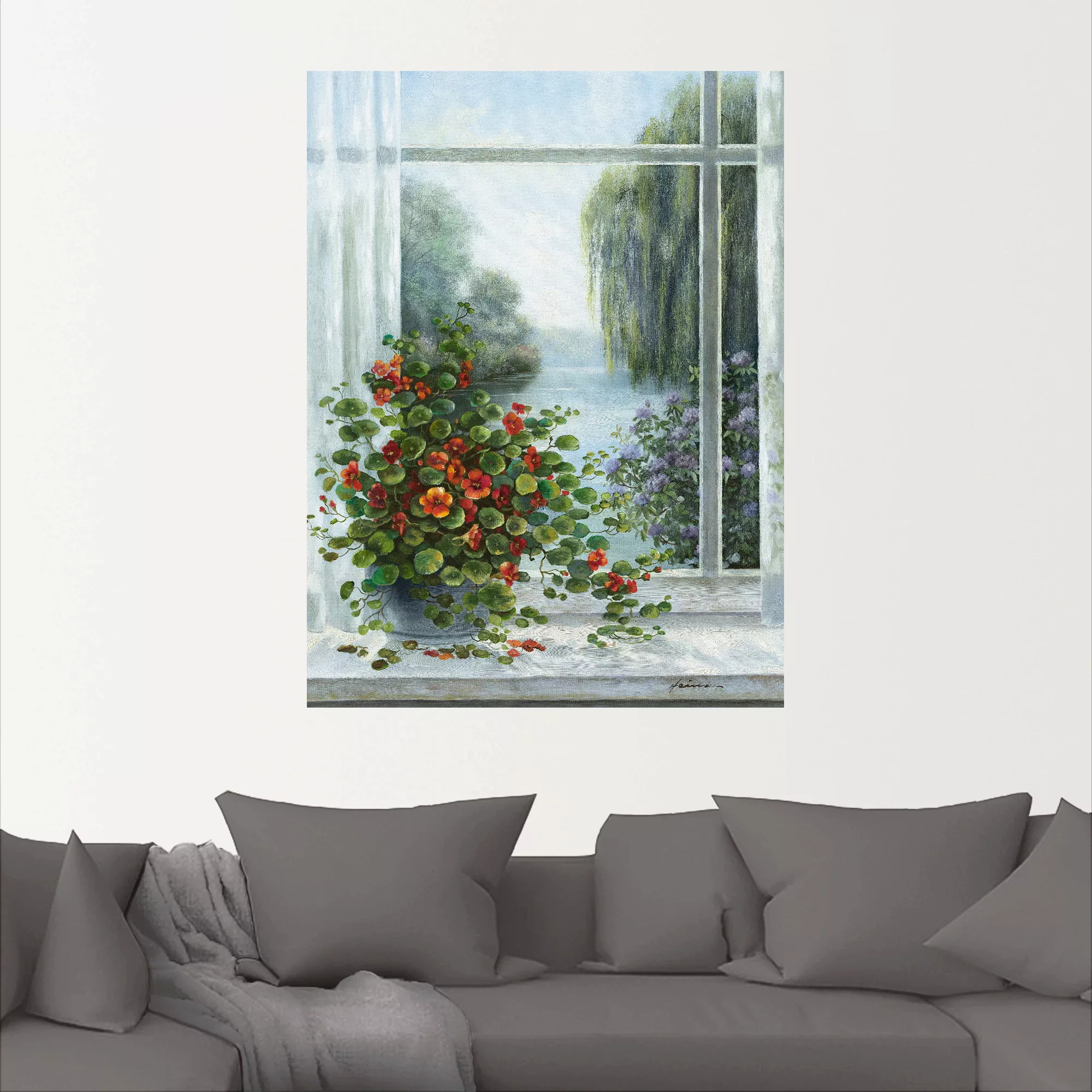 Artland Wandbild »Kapuzinerkresse am Fenster«, Arrangements, (1 St.) günstig online kaufen