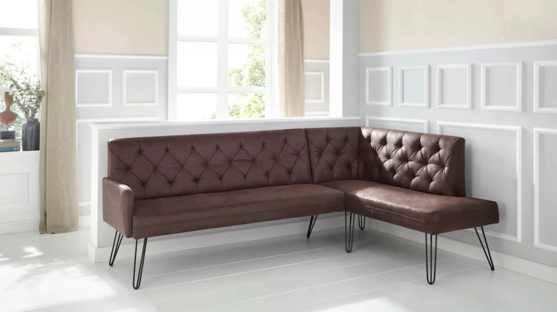 exxpo - sofa fashion Eckbank "Doppio, Chesterfield Optik, komfortabel und b günstig online kaufen