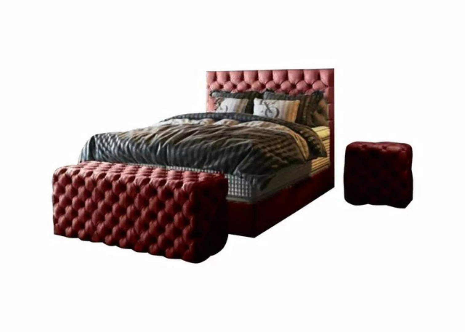 JVmoebel Bett, Bett 2x Nachttisch 3 tlg. Schlafzimmer Set Design Möbel Mode günstig online kaufen