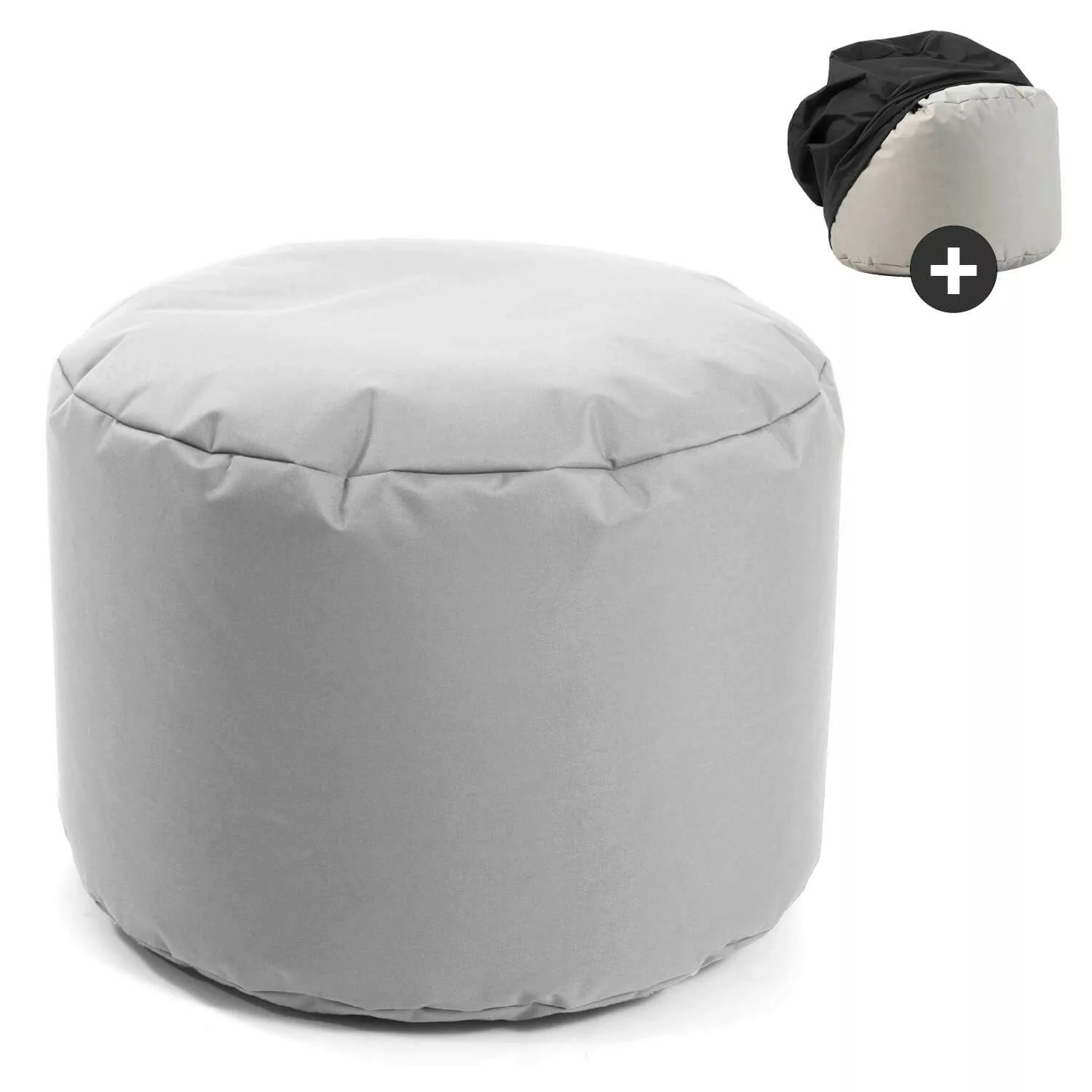 mokebo Outdoor Pouf o Hocker in Grau mit Wasserabweisender Schutzhülle Der günstig online kaufen