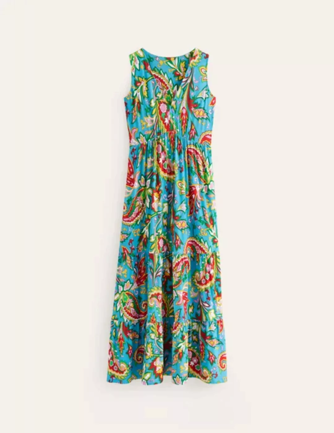 Sylvia Maxi-Stufenkleid aus Jersey Damen Boden, Lebhaftes Blau, Paisley Azu günstig online kaufen
