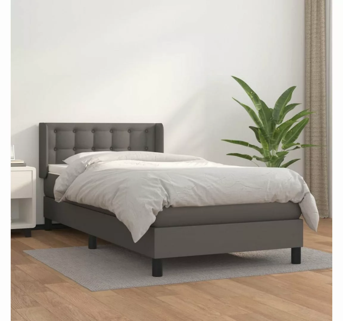 vidaXL Boxspringbett Bett Boxspringbett mit Matratze & Topper Kunstleder ve günstig online kaufen