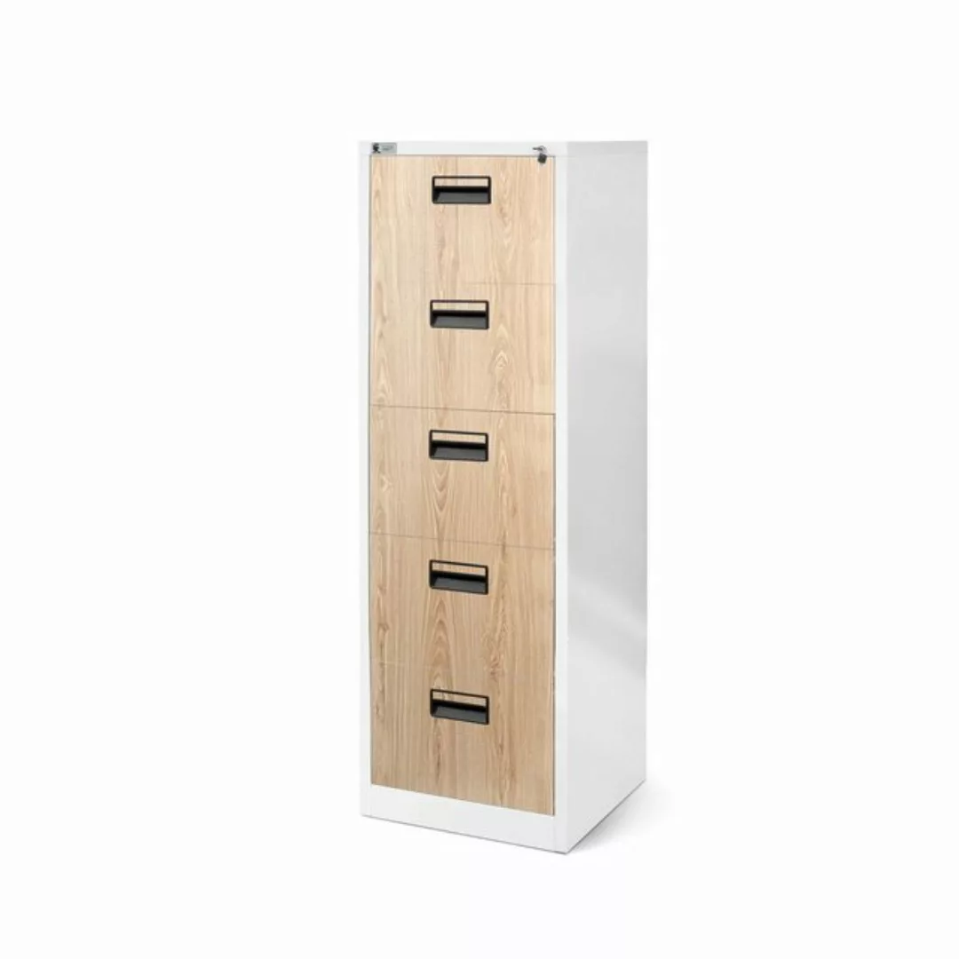 Jan Nowak Aktenschrank Aktenschrank Stahlschrank weiß-holz 163x46x62 günstig online kaufen