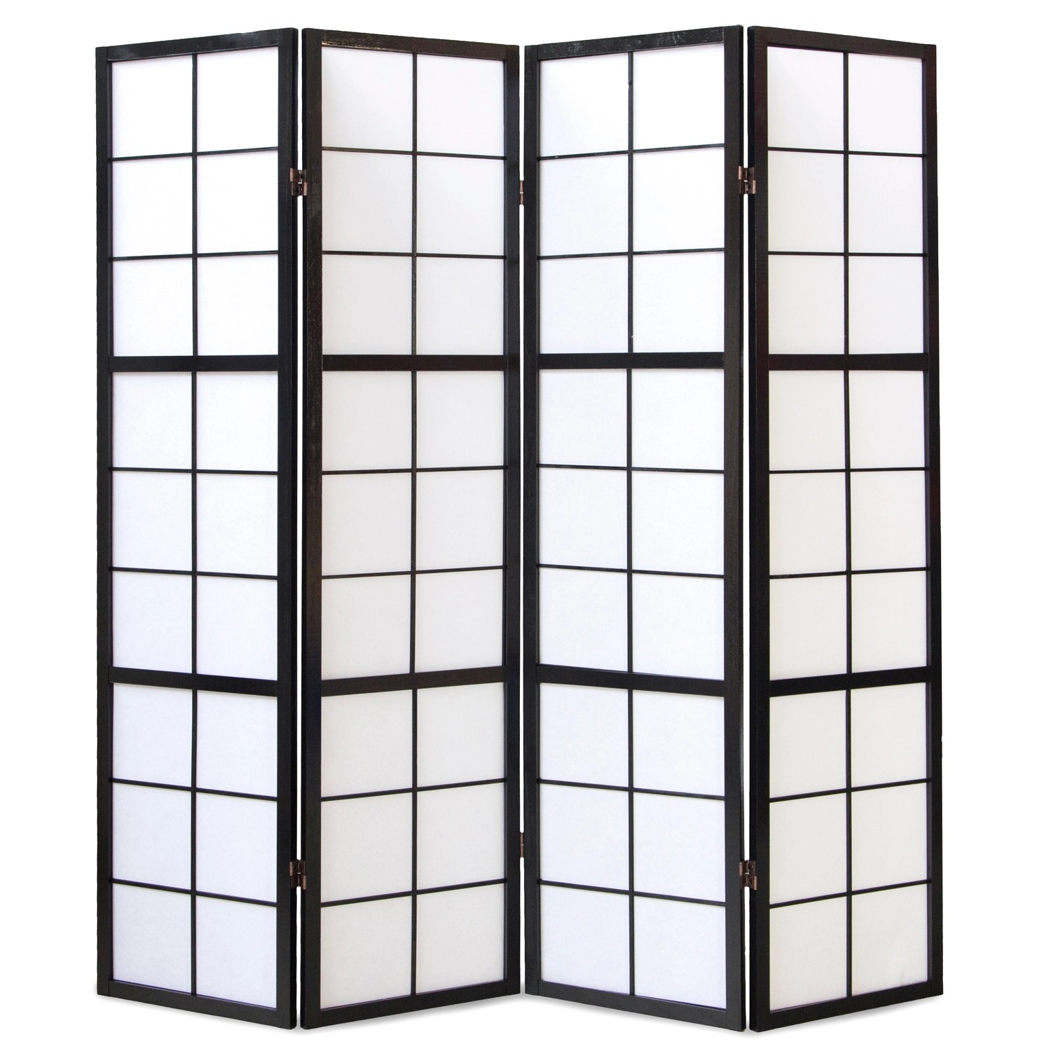 Homestyle4u 4-tlg. Paravent Shoji in Schwarz 176x175 cm 282 günstig online kaufen