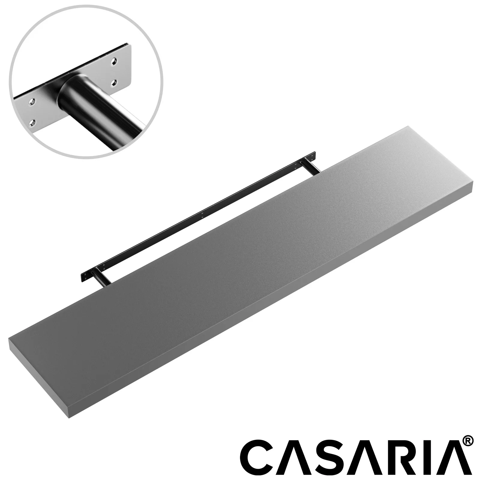 Wandregal Schweberegal 110cm 3er-Set Grau + Halterung günstig online kaufen