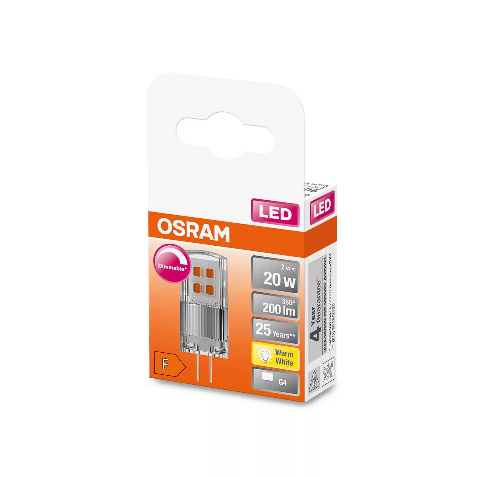 Osram LED-Leuchtmittel G4 2 W Warmweiß 200 lm EEK: F 4 x 1,5 cm (H x Ø) günstig online kaufen