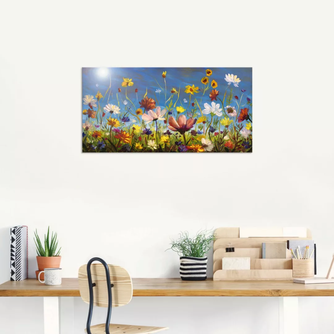 Artland Wandbild »Wildblumenwiese blauer Himmel«, Blumenwiese, (1 St.), als günstig online kaufen