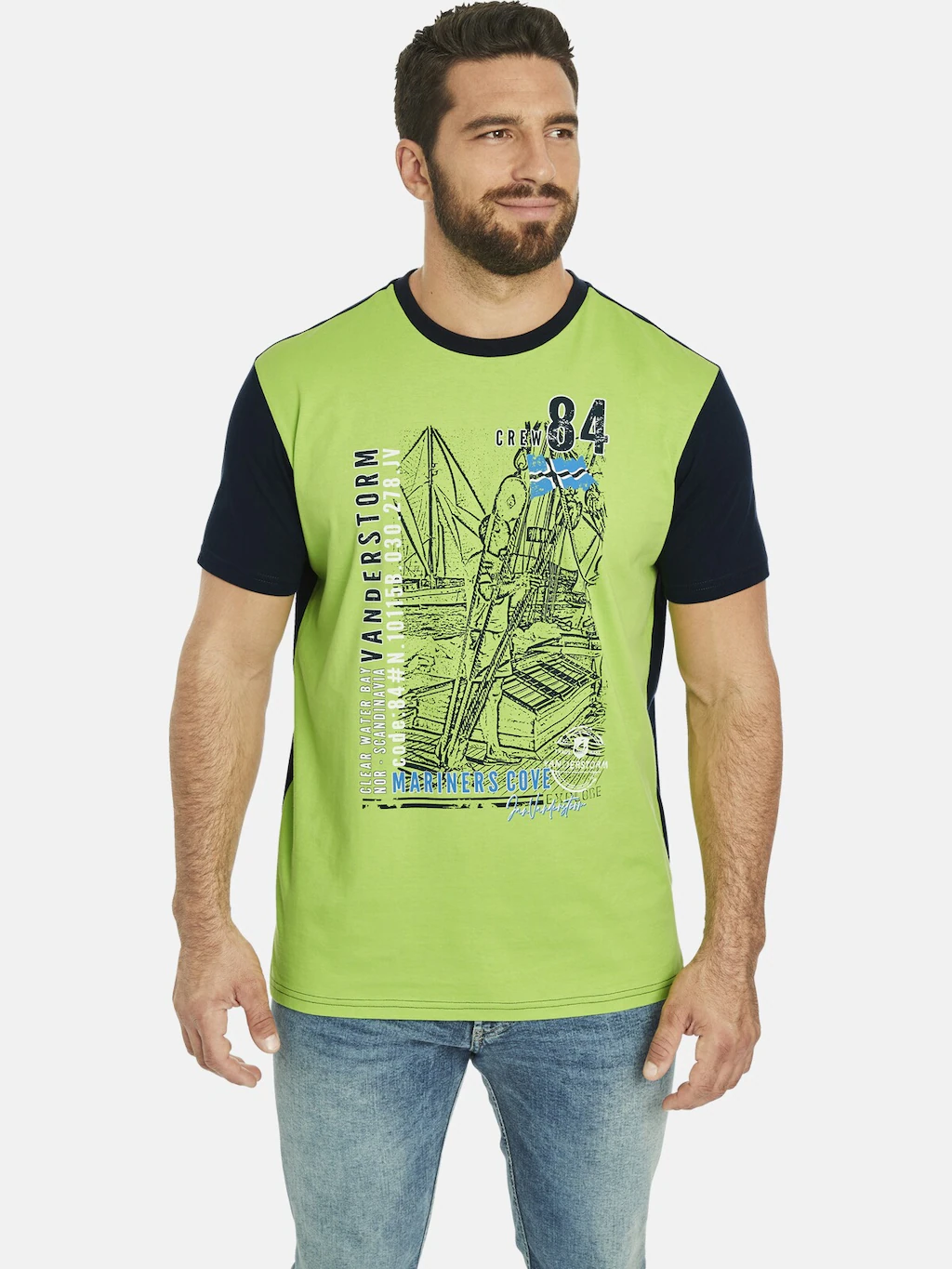 Jan Vanderstorm Rundhalsshirt "T-Shirt KASPERI", mit Seereisen-Print günstig online kaufen