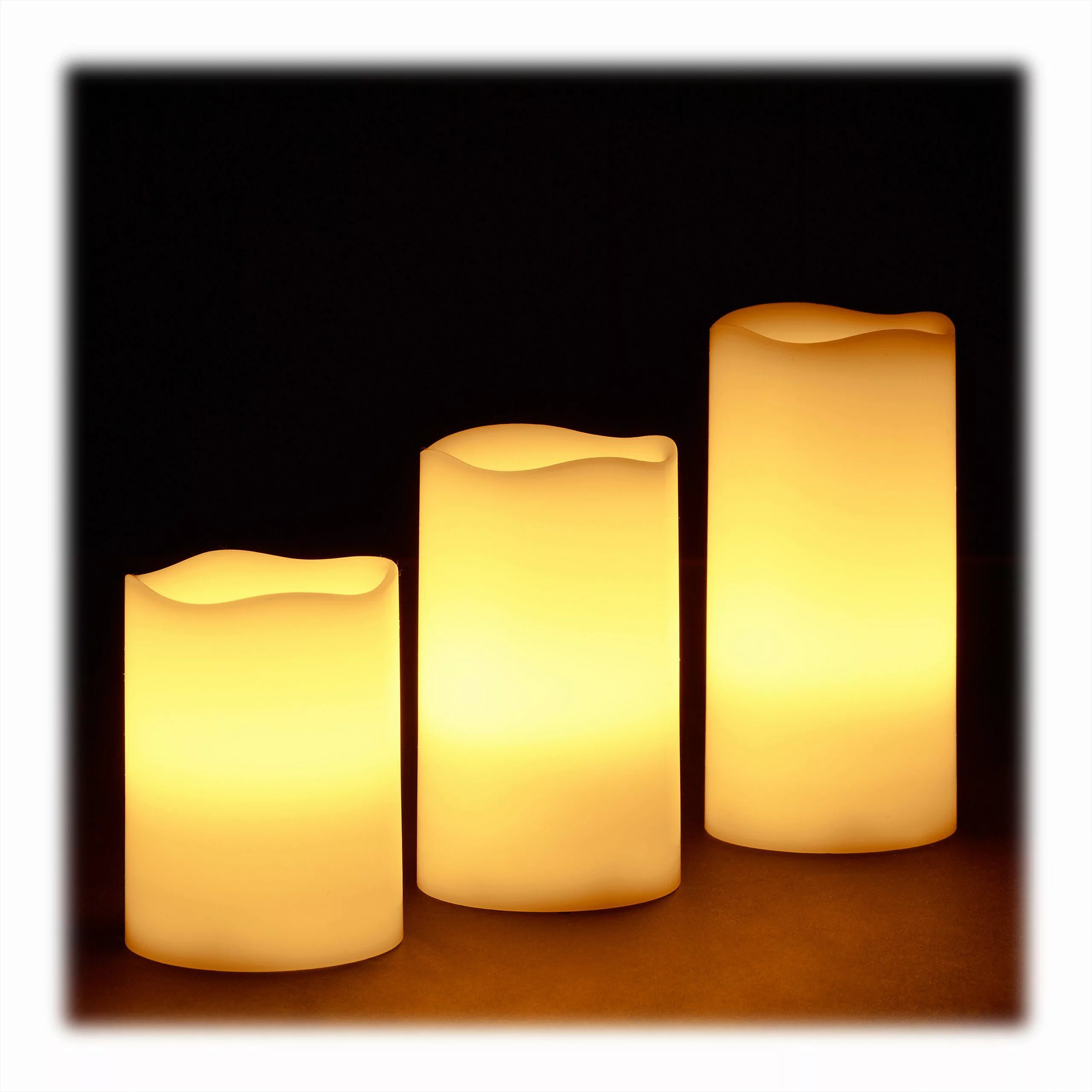 relaxdays LED-Kerze Echtwachs im 3er Set günstig online kaufen