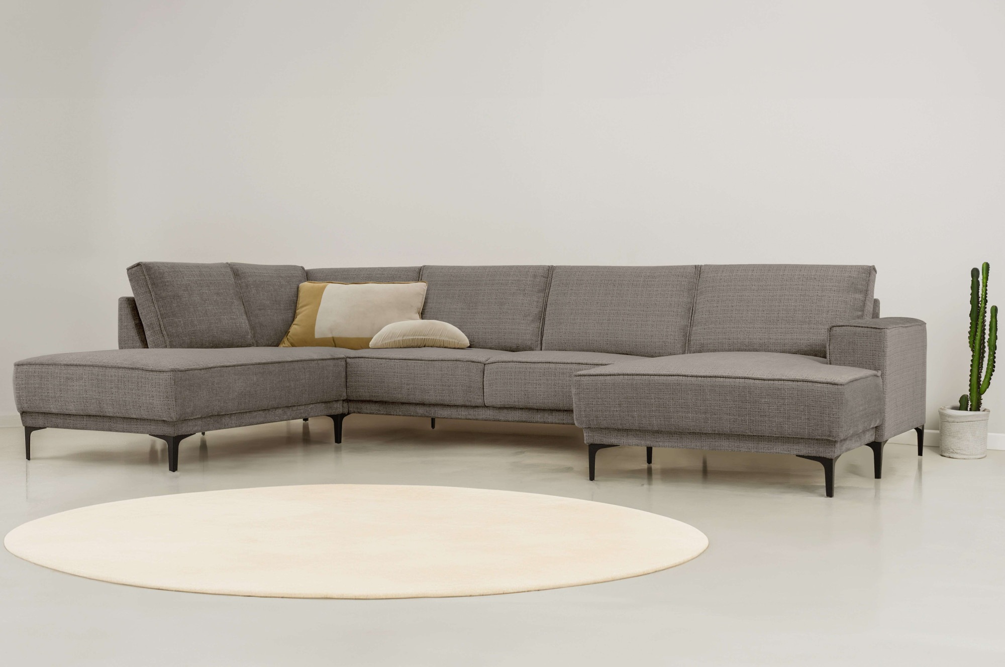 Places of Style Wohnlandschaft »XXL Sofa Oland, Struktur, Flachgewebe, Luxu günstig online kaufen