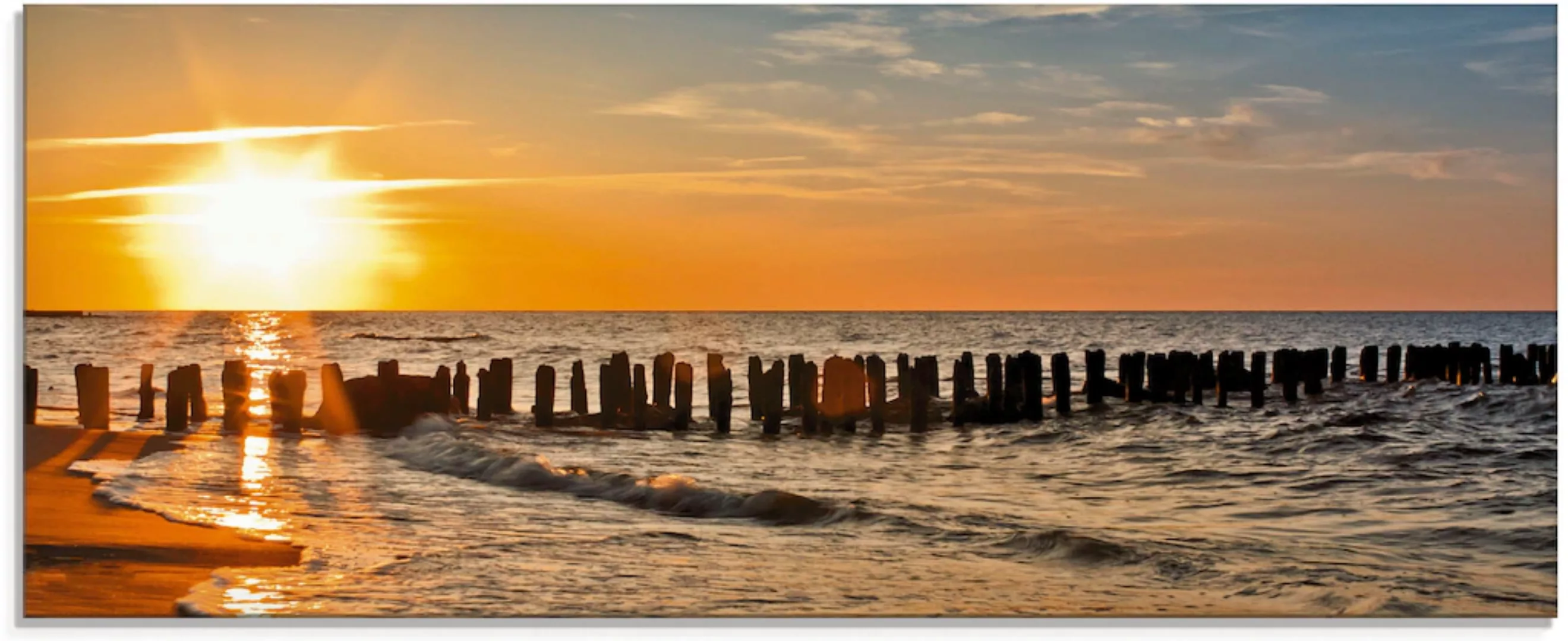 Artland Glasbild "Schöner Sonnenuntergang am Strand", Strand, (1 St.) günstig online kaufen