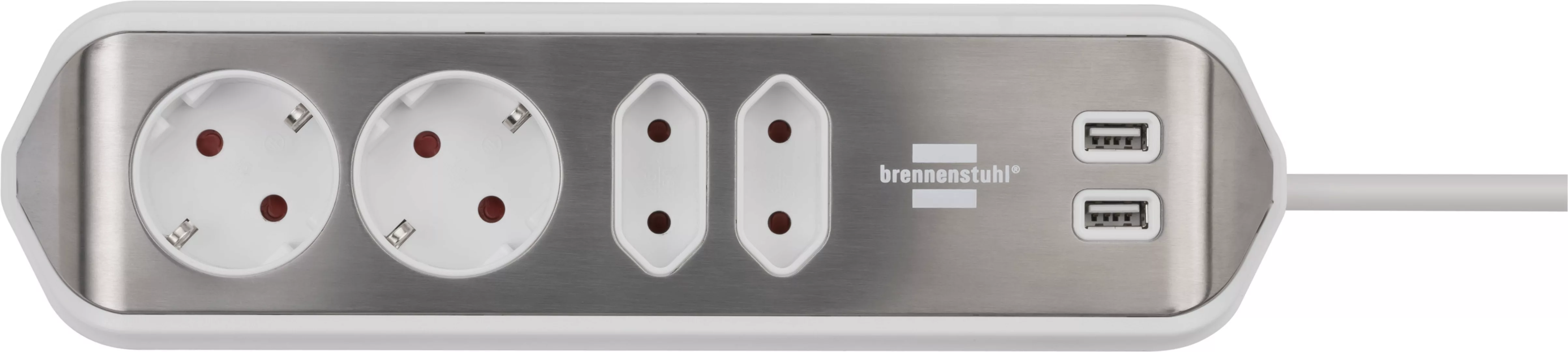 Brennenstuhl Steckdosenleiste »estilo«, 4-fach, 2x Schutzkontakt-Steckdosen günstig online kaufen