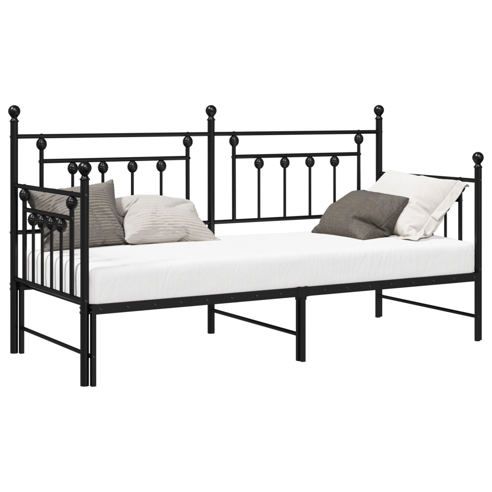 vidaXL Bett Tagesbett Ausziehbar Schwarz 75x190 günstig online kaufen