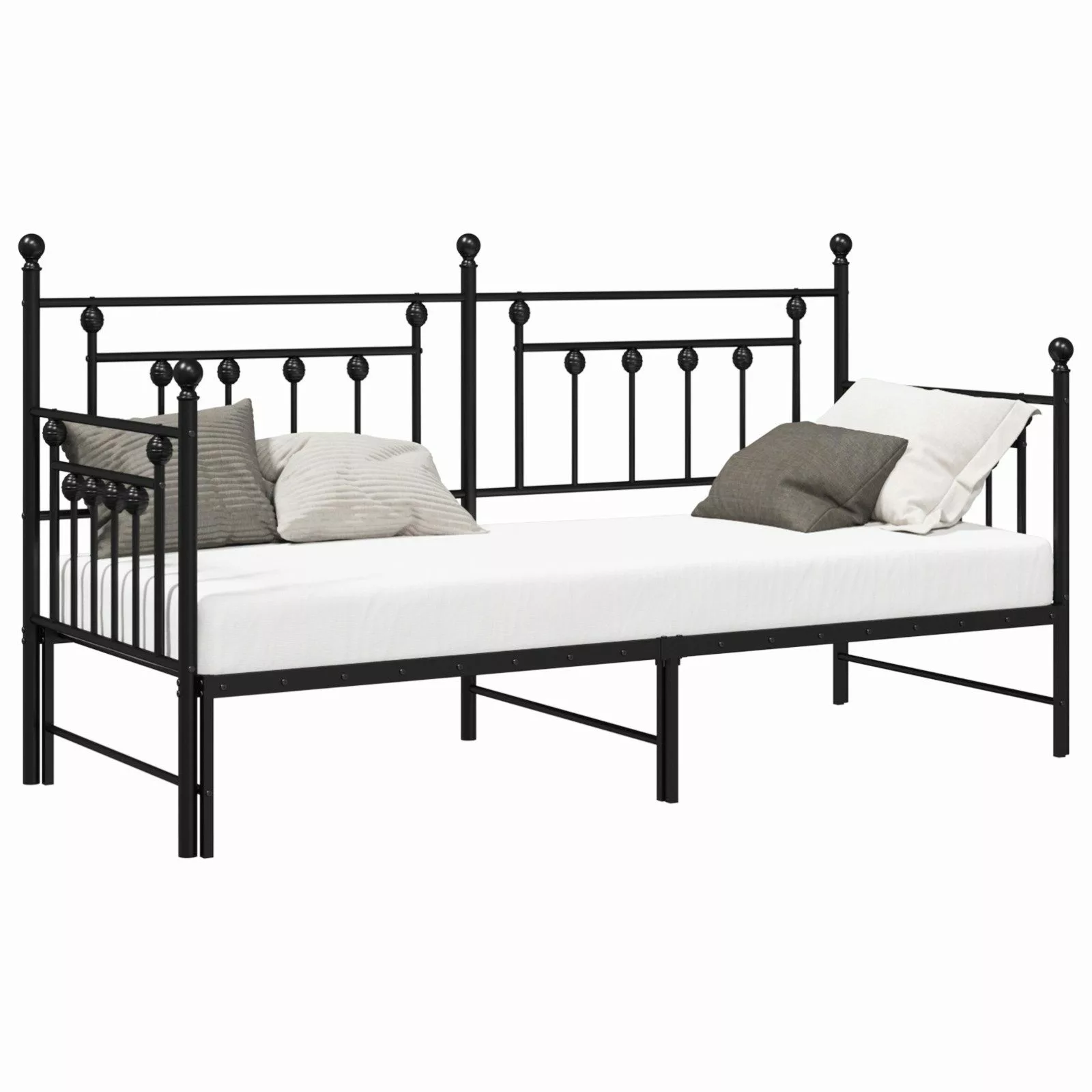 vidaXL Bett Tagesbett Ausziehbar Schwarz 75x190 günstig online kaufen