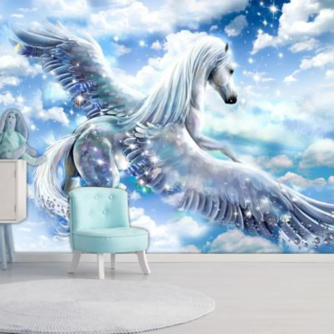 artgeist Fototapete Pegasus (Blue) weiß-kombi Gr. 200 x 140 günstig online kaufen