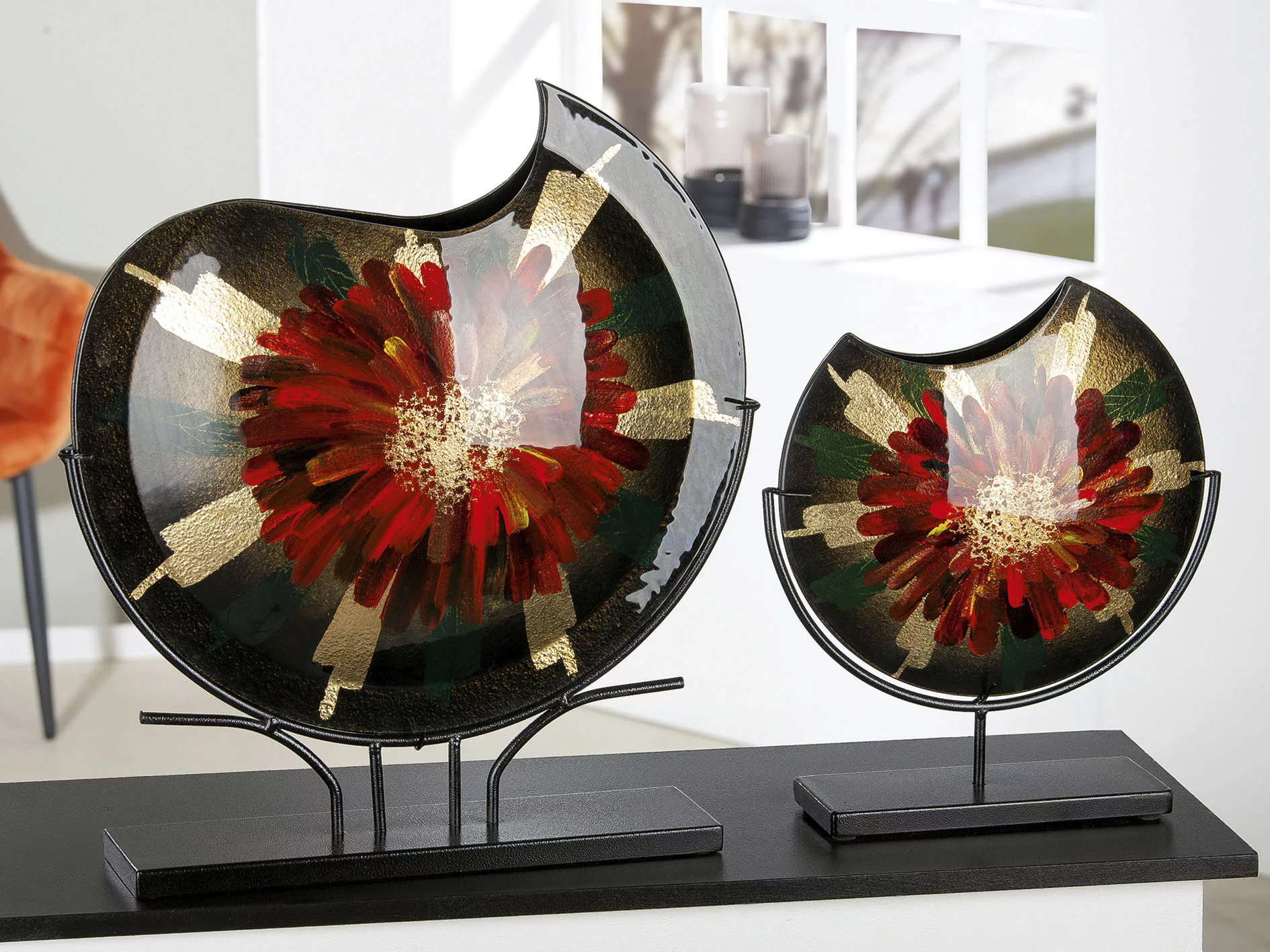Casablanca by Gilde Dekovase »Doré«, (1 St.), Vase aus Glas auf Metallständ günstig online kaufen
